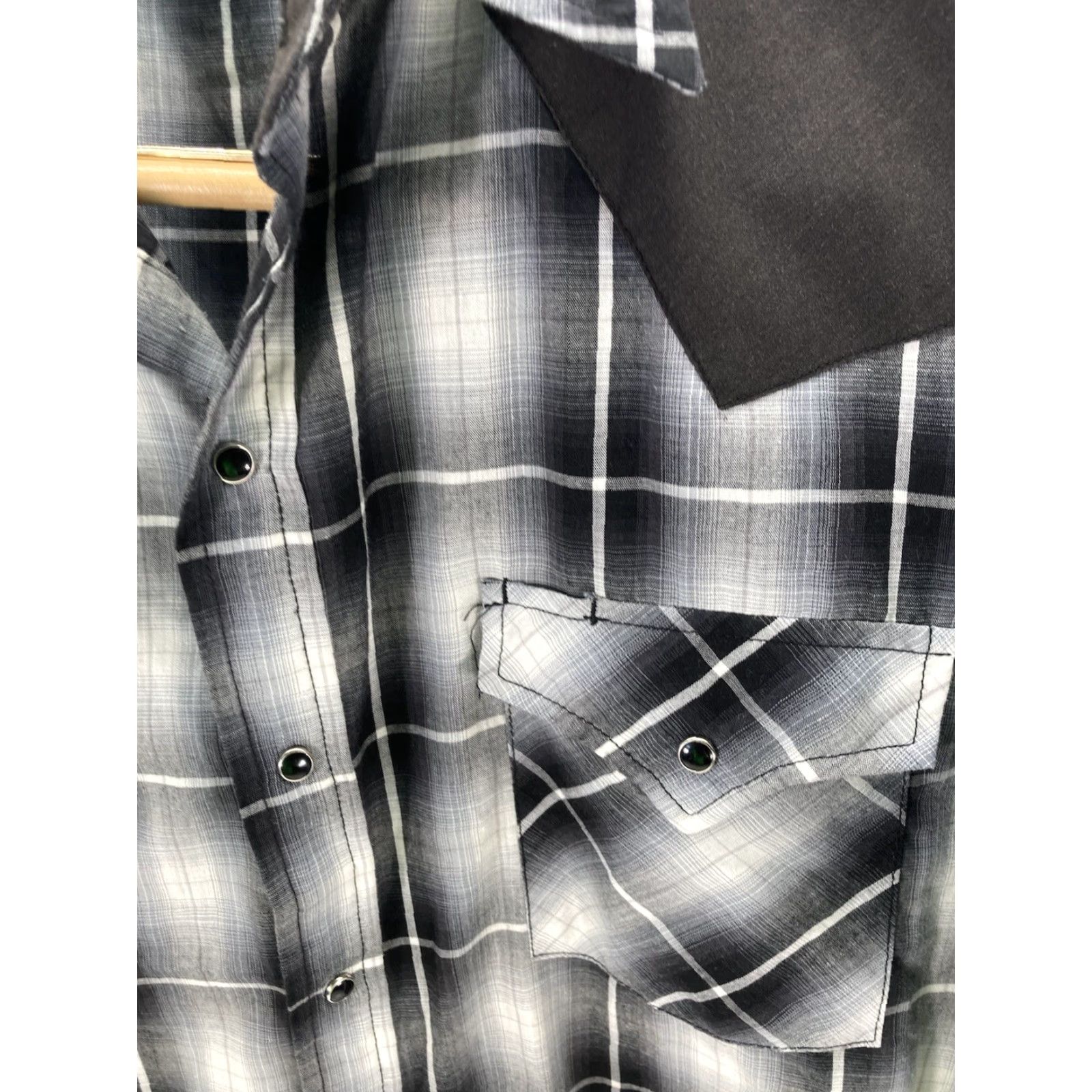 Vintage Plains Western Pearl Snap Shirt Men XL Black White Plaid Long Sleeve Rodeo Shirt Size US XL / EU 56 / 4 - 4 Thumbnail