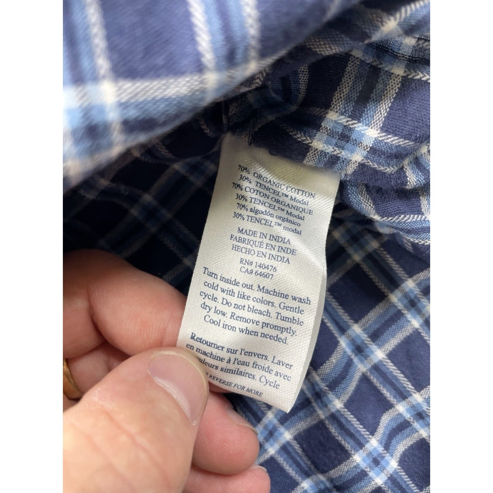 Faherty Faherty Shirt Mens 2XL Blue Plaid Button-Up Tencel Cotton Organic Casual Shirt Size US XXL / EU 58 / 5 - 5 Thumbnail