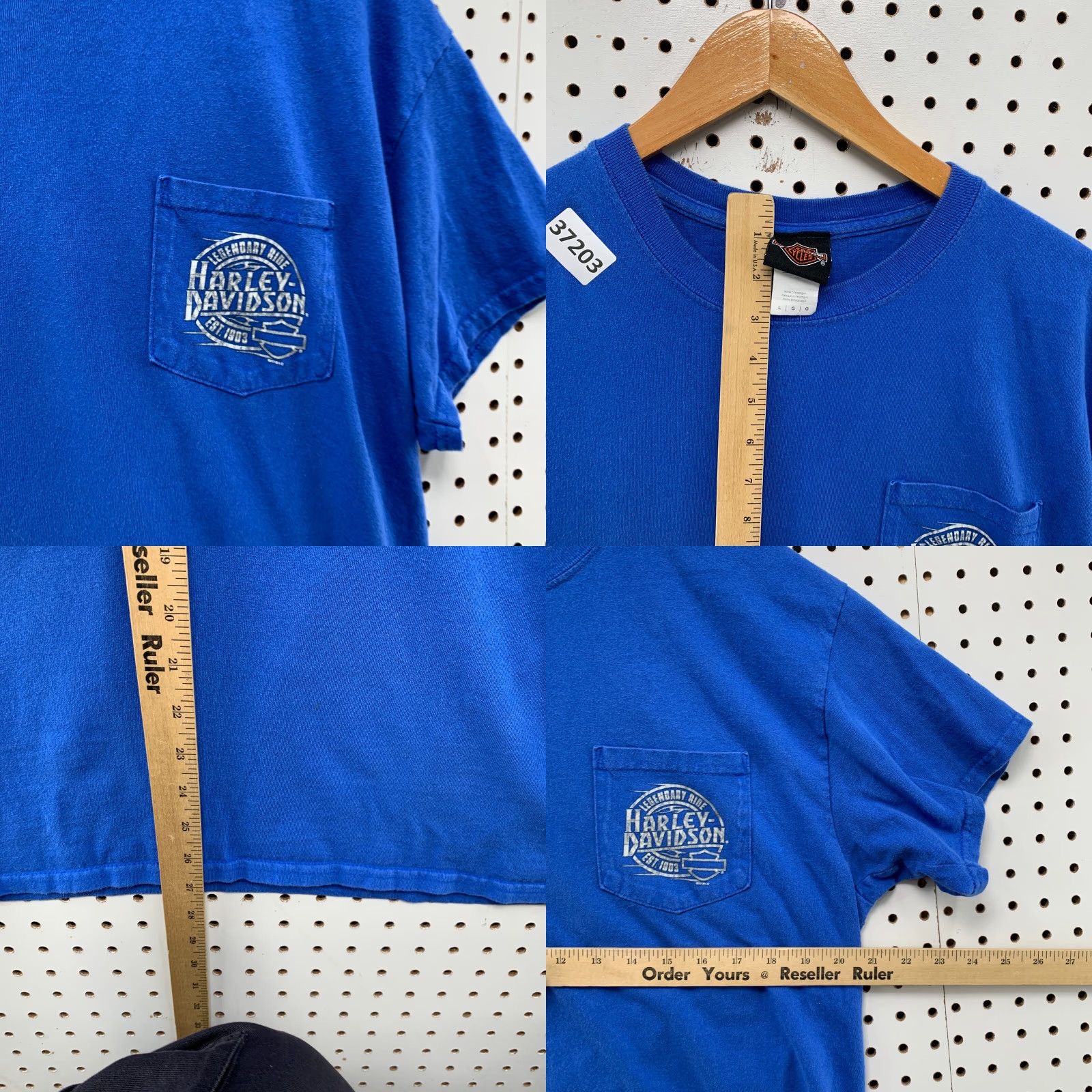 Harley Davidson VINTAGE Harley-Davidson Pocket Shirt Mens Large Blue Peoria Illinois Motorcycle 20x27.5 Shirt Mens Blue Vintage Harley-Davidson Pocket Shirt 20x27.5 Size US L / EU 52-54 / 3 - 8 Thumbnail