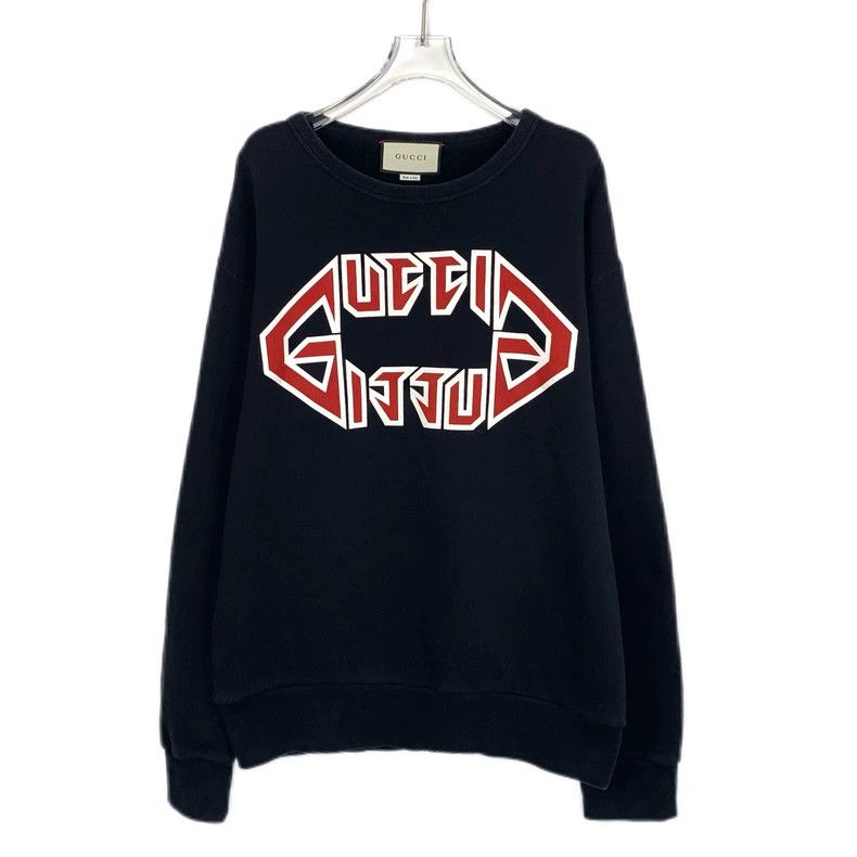 Gucci Gucci Black Logo Print Sweatshirt Size US M / EU 48-50 / 2 - 1 Thumbnail