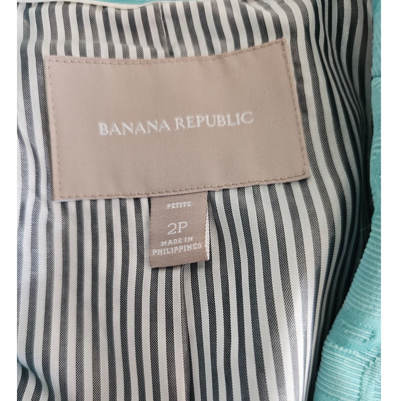 Banana Republic MINT Banana Republic Turquoise Military-Inspired Blazer 2P Size XS / US 0-2 / IT 36-38 - 14 Thumbnail