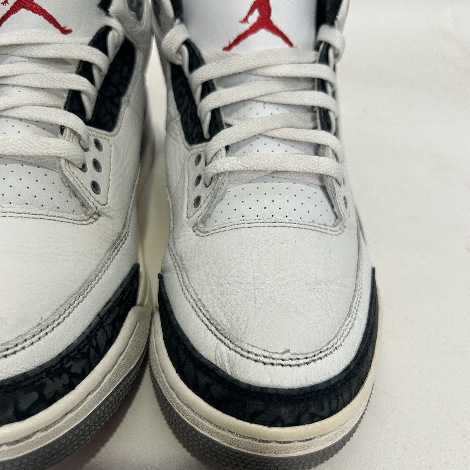 Nike Nike Air Jordan 3 Retro “Cement Grey Summit White Fire Red” Size US 9.5 / EU 42-43 - 10 Thumbnail