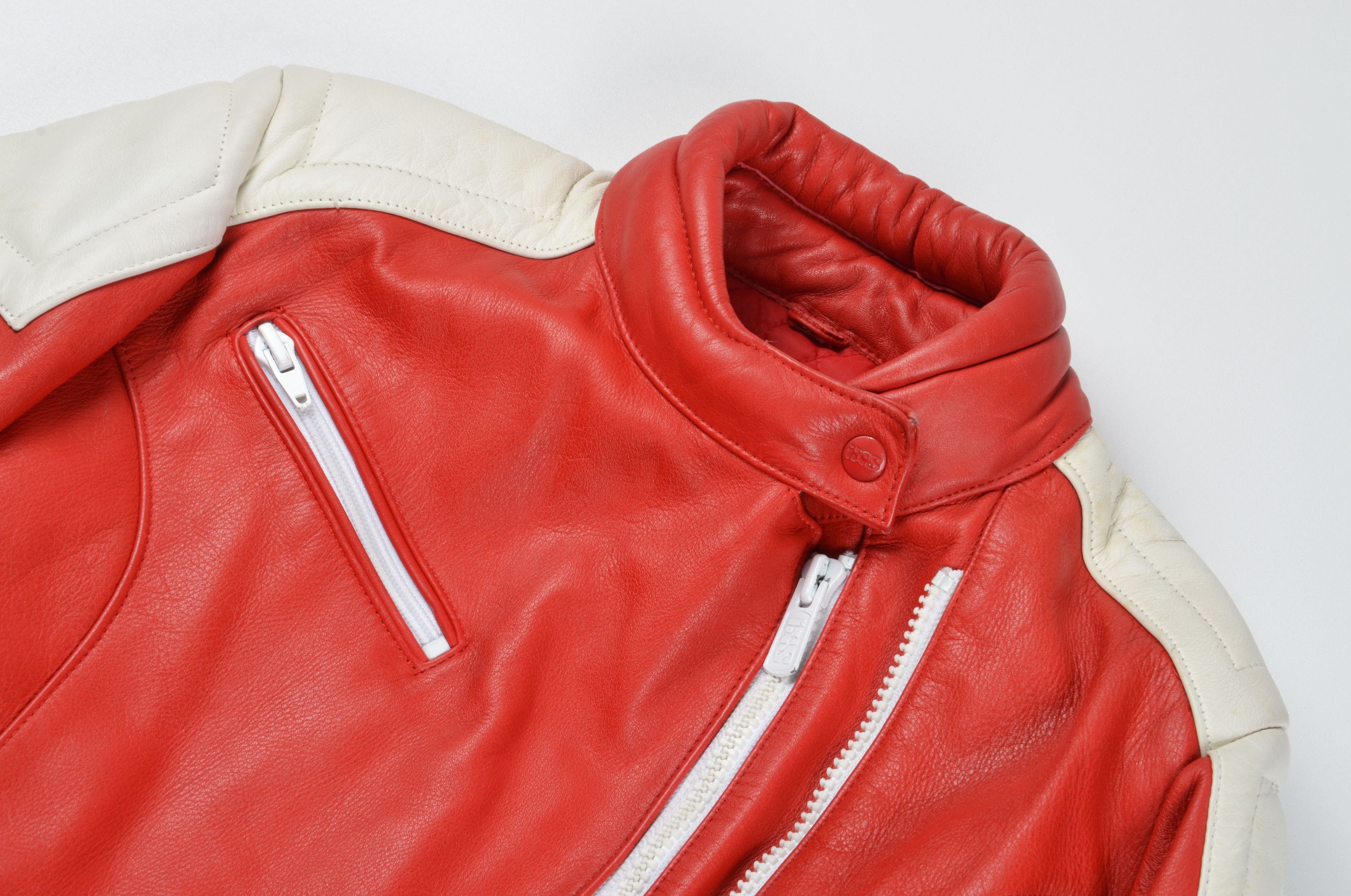 Other Vintage IXS Red Leather Moto Bike Racing Jacket Size S / US 4 / IT 40 - 3 Thumbnail
