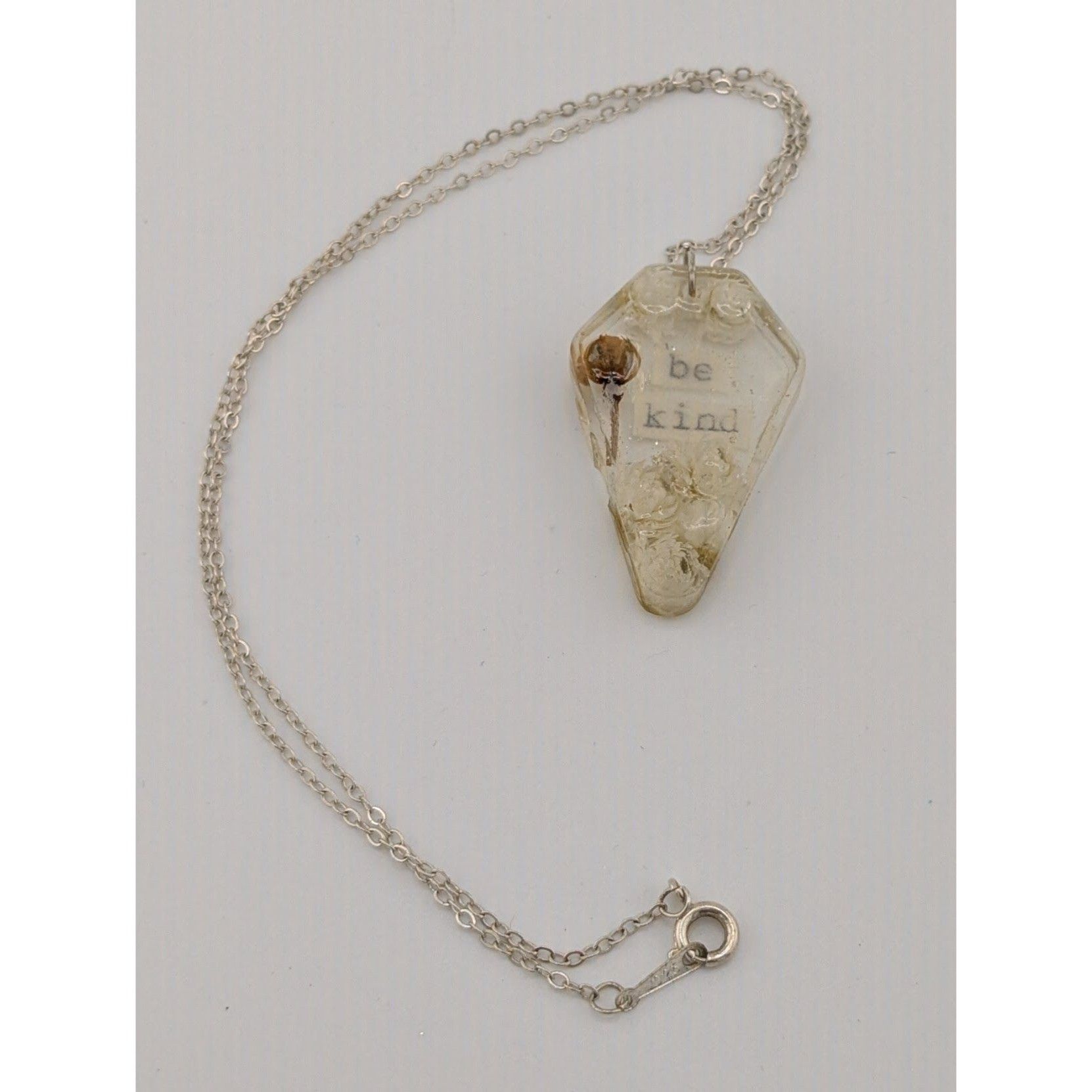 Other Handmade Whimsygoth Floral Coffin Be Kind Pendant Necklace Size ONE SIZE - 5 Thumbnail