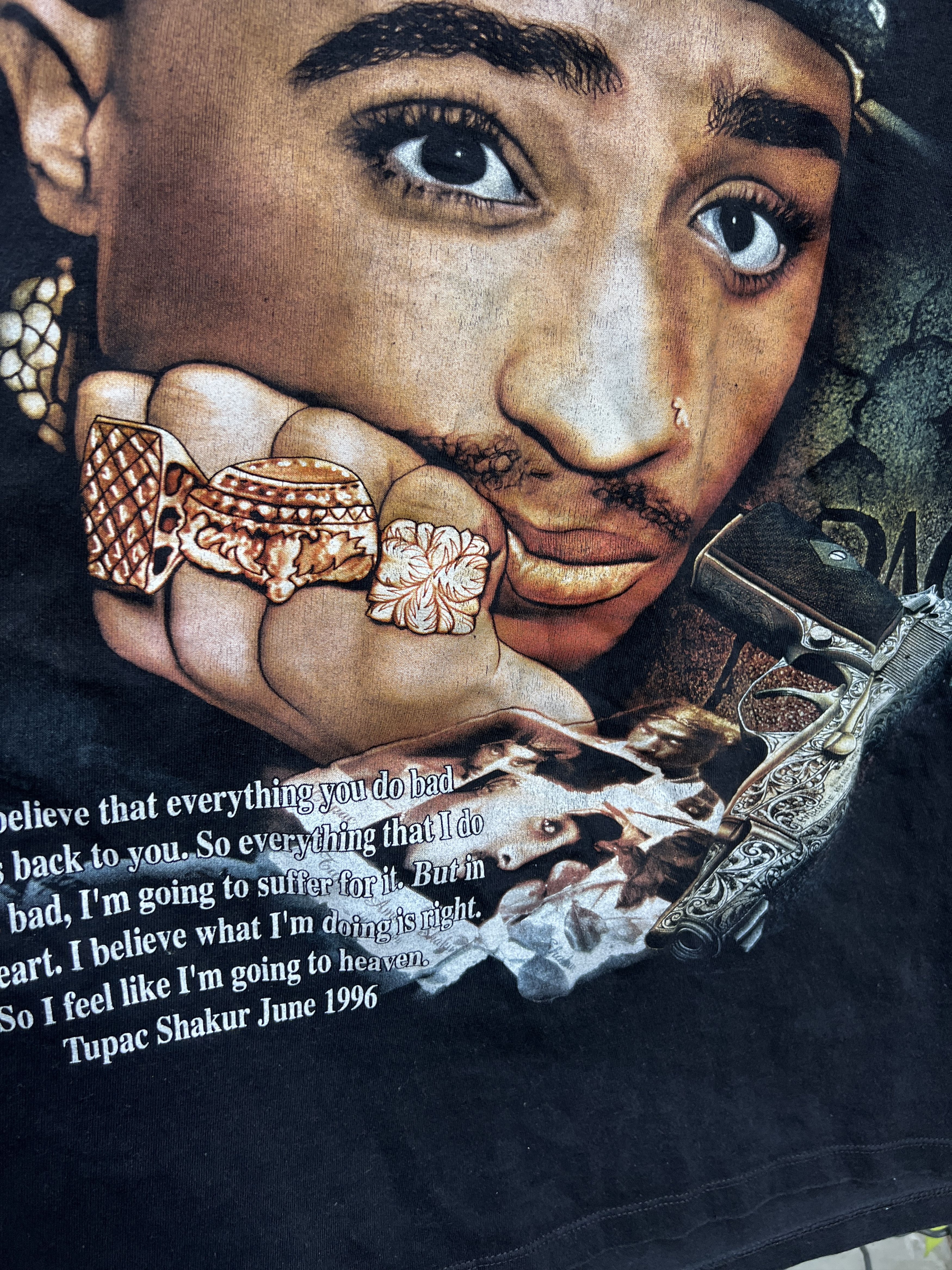 Band Tees × Rap Tees × Vintage Vintage 2Pac 1971-1996 Vintage Memorial Rap T-shirt Size US XL / EU 56 / 4 - 7 Thumbnail