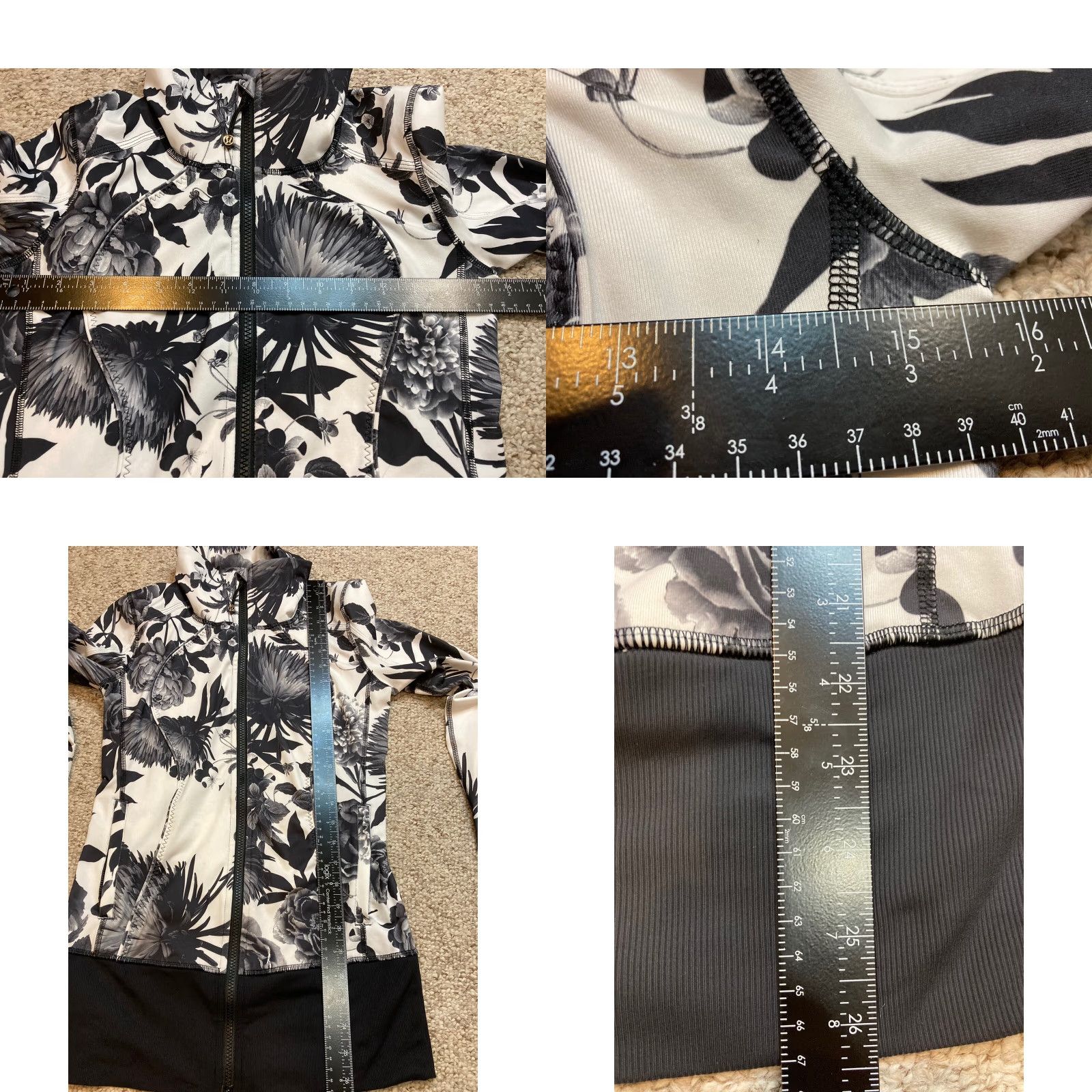 Lululemon Lululemon Nice Asana Jacket Women Sz 4 Brisk Bloom Floral Full Zip Black White Size S / US 4 / IT 40 - 8 Thumbnail
