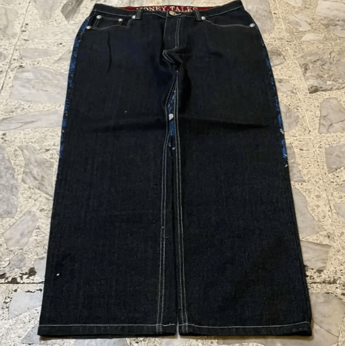 Japanese Brand Streetwear Fashion New Pattern Printing Casual Baggy Jeans Size US 36 / EU 52 - 2 Thumbnail