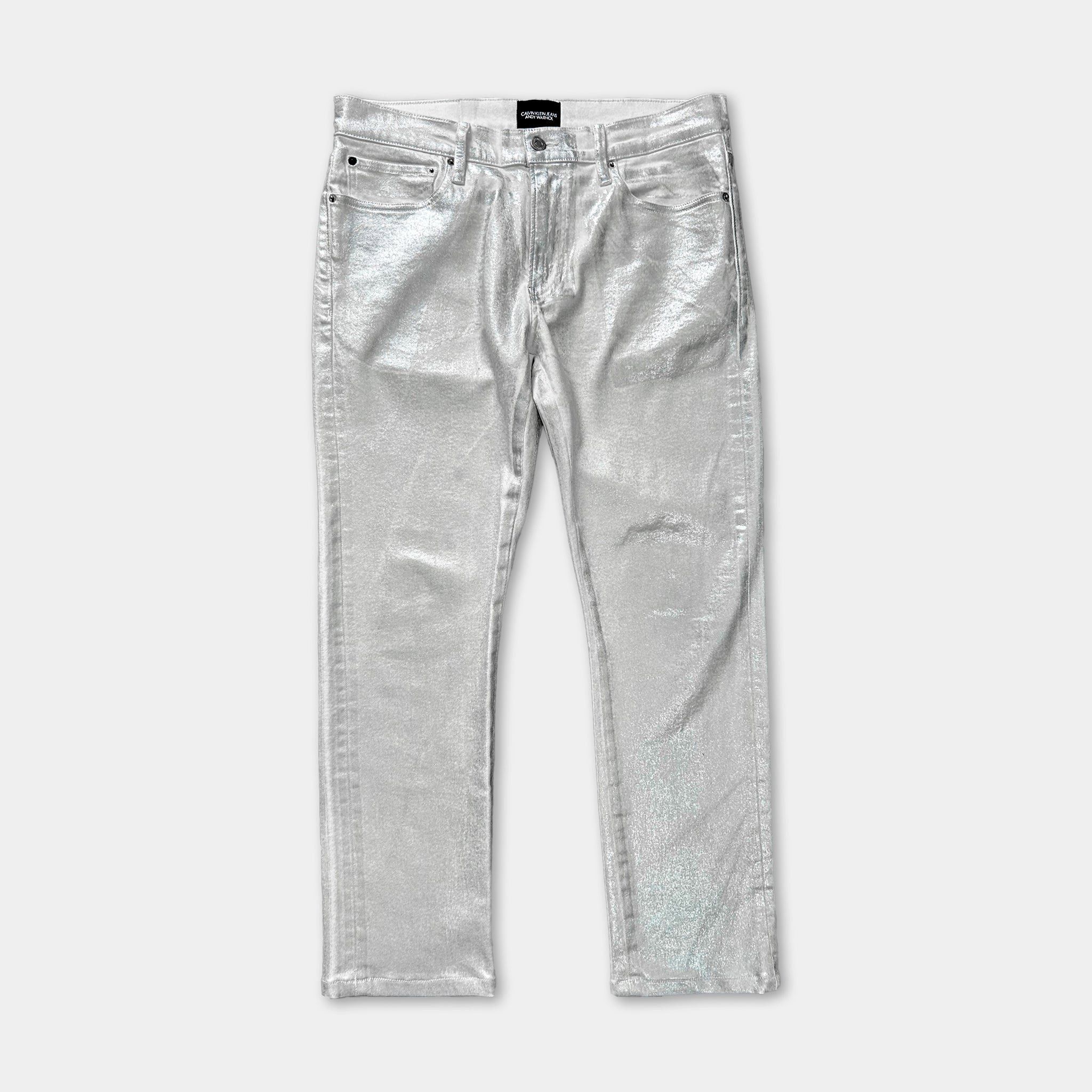 Calvin Klein Calvin Klein x Andy Warhol Silver Jeans Size US 30 / EU 46 - 1 Thumbnail