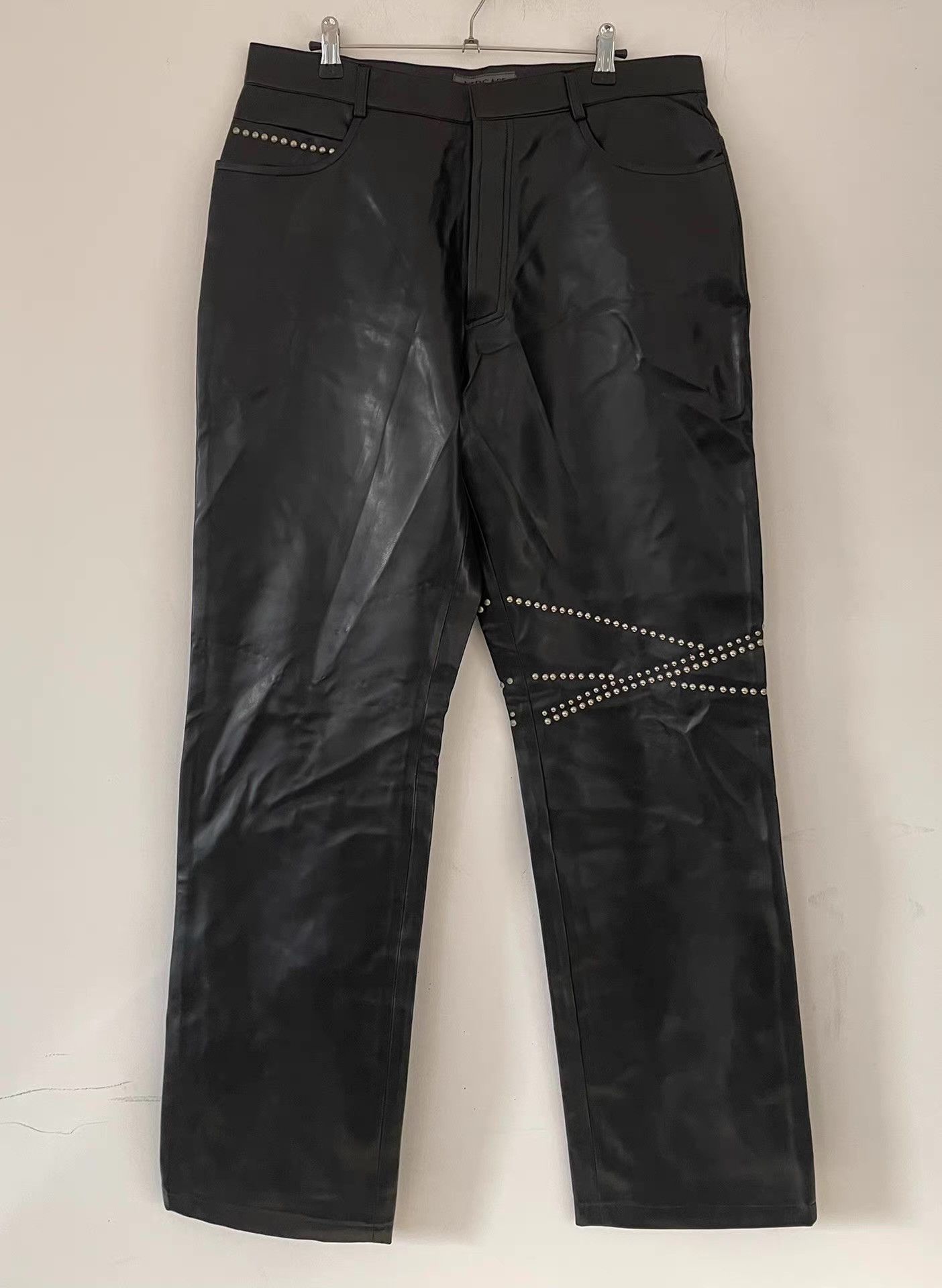 Versace Versace Leather Pants with Stud Details。Ｑ21 Size US 36 / EU 52 - 1 Thumbnail