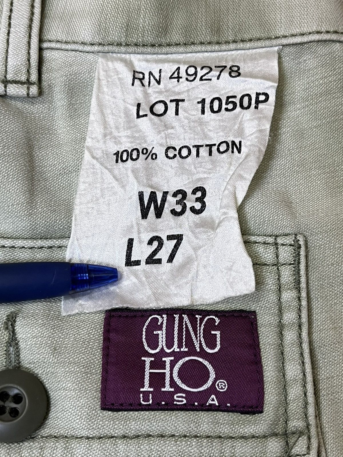 Toyo Enterprises VINTAGE GUNG HO USA MILITARY FATIGUE BAKER FADED PANTS Size US 35 - 20 Thumbnail