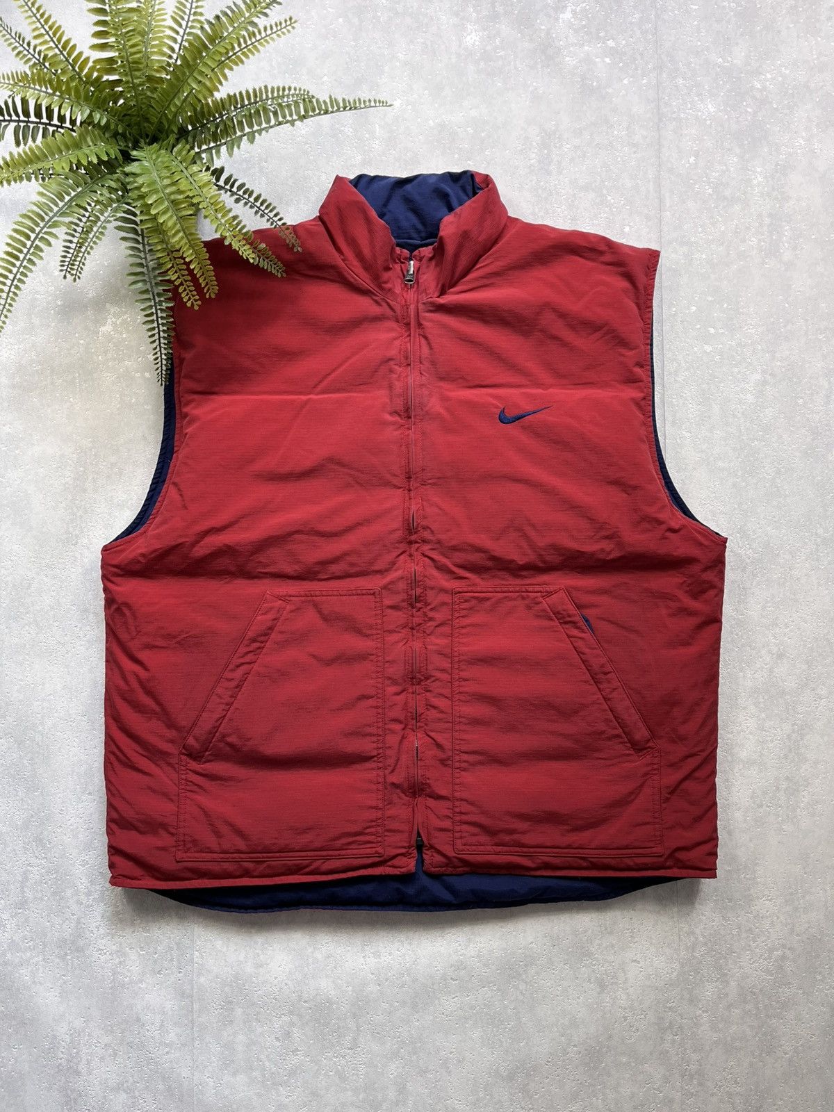 Nike 90’s NIKE RETRO REVERSIBLE DOWN PUFFER VEST SPELLOUT SWOOSH Size US XL / EU 56 / 4 - 3 Thumbnail