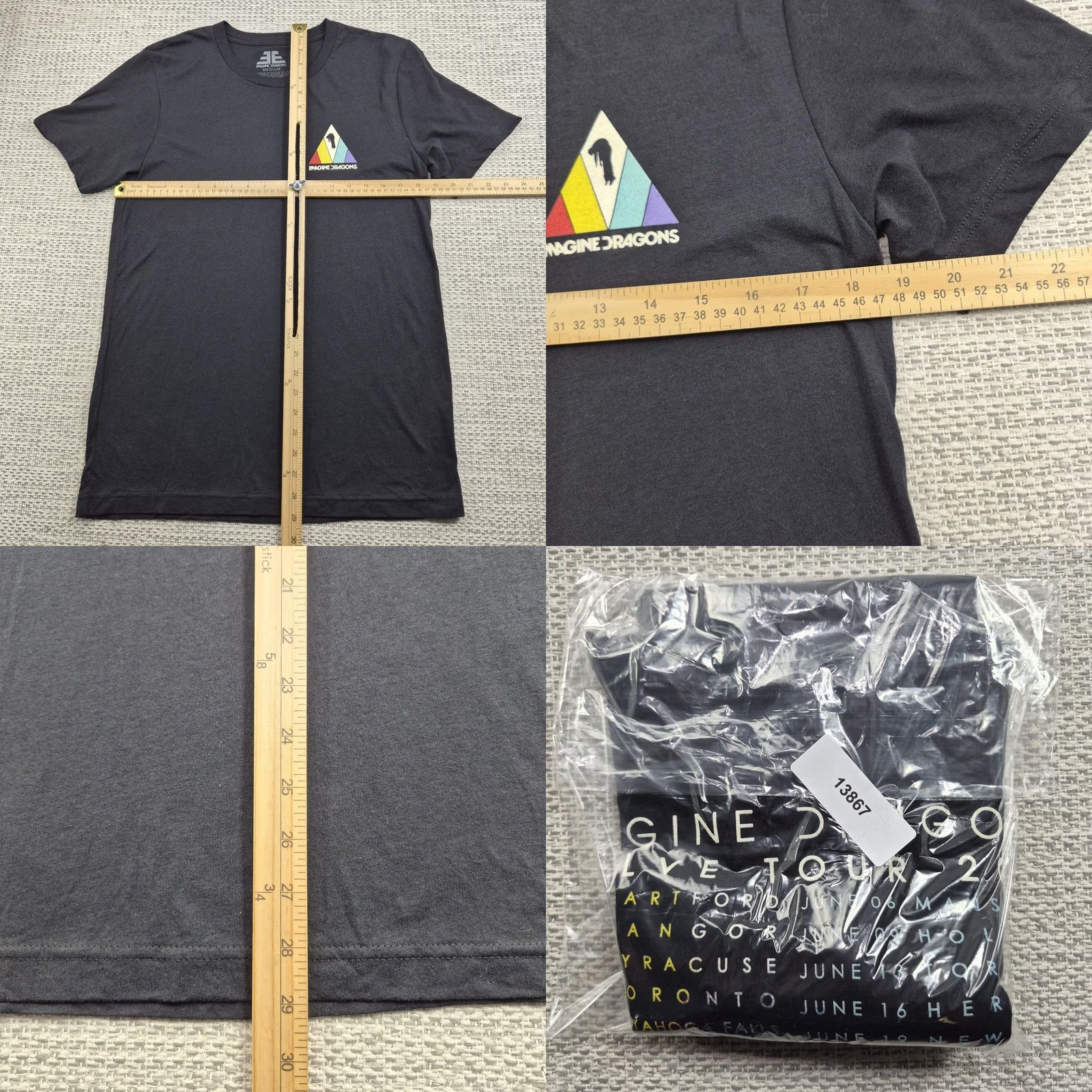 Vintage Imagine Dragons Shirt Mens Medium Black Evolve Tour 2018 Graphic Band Tee Size US M / EU 48-50 / 2 - 8 Thumbnail