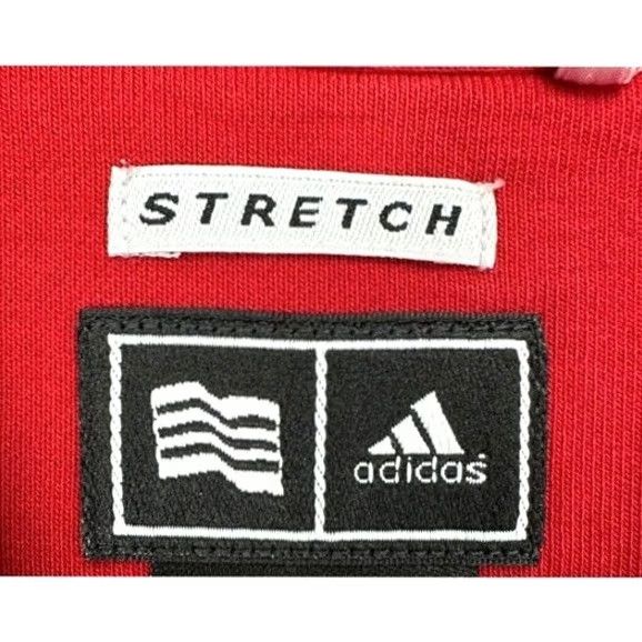Adidas Adidas Sweatshirt Mens Large Red Quarter Zip Pullover Logo Stretch Knit Cotton Polyester Spandex Size US L / EU 52-54 / 3 - 4 Thumbnail