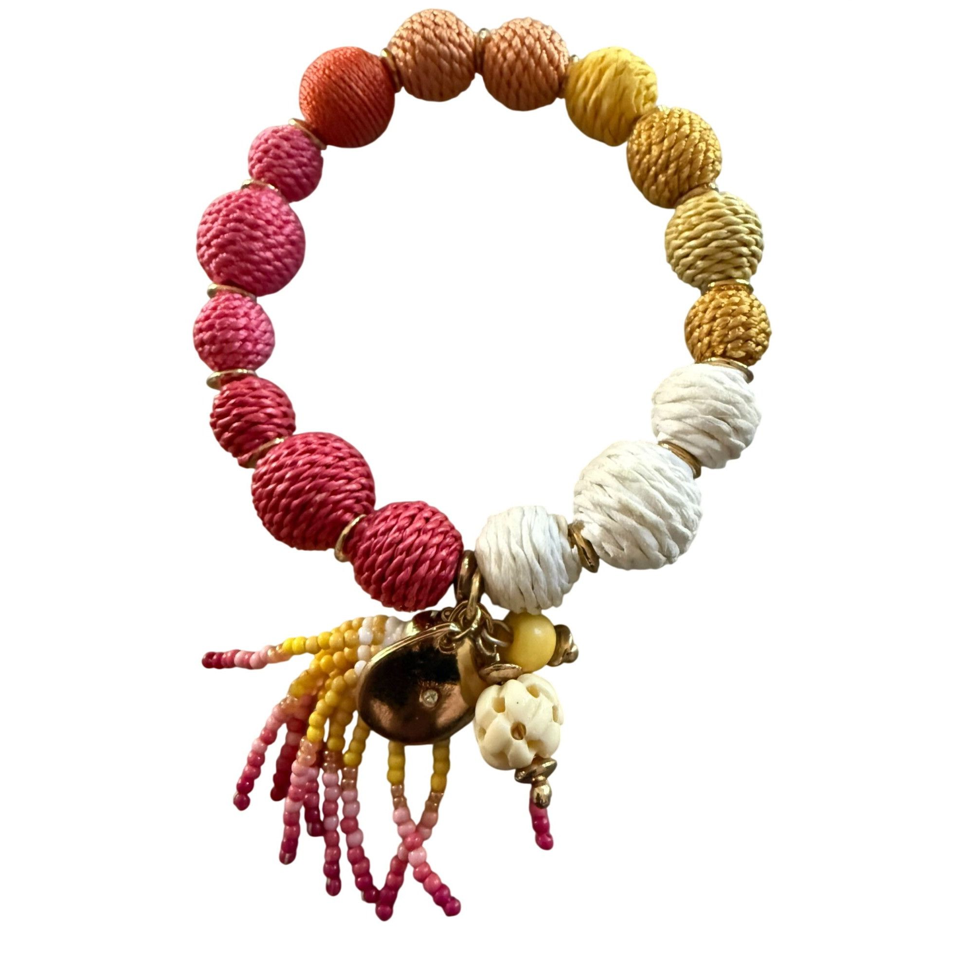Other Chicos Multi-Color (Pink Orange Yellow White) Thread Bead Br Size ONE SIZE - 1 Thumbnail