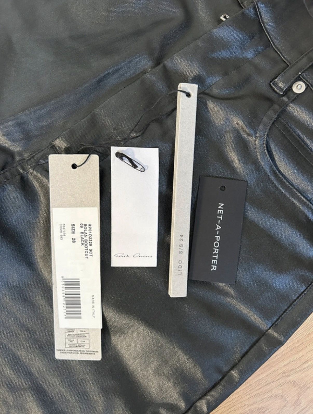 Rick Owens RICK OWENS Black Waxed Bolan size 28 Size US 28 / EU 44 - 7 Thumbnail