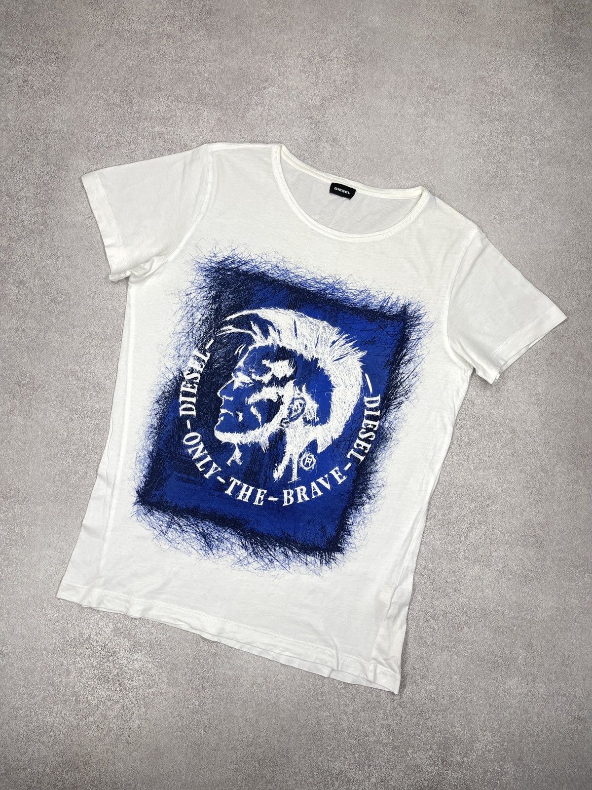 Diesel Mens Diesel T Shirt White Big Logo Punk Y2K Size M Size US M / EU 48-50 / 2 - 1 Thumbnail