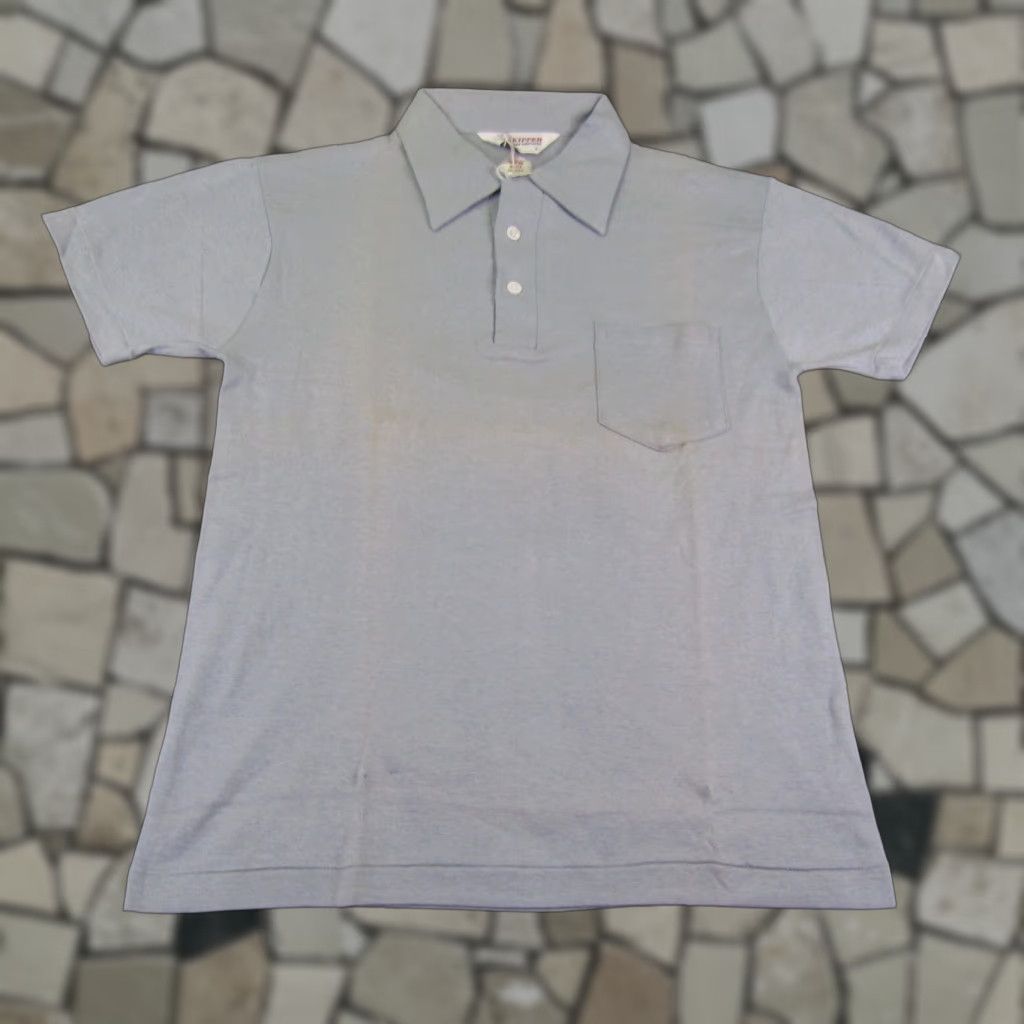 Wilson VINTAGE Skipper Wilson Brothers Polo Shirt Large Blue Deadstock True 60s Mens Size US L / EU 52-54 / 3 - 1 Thumbnail