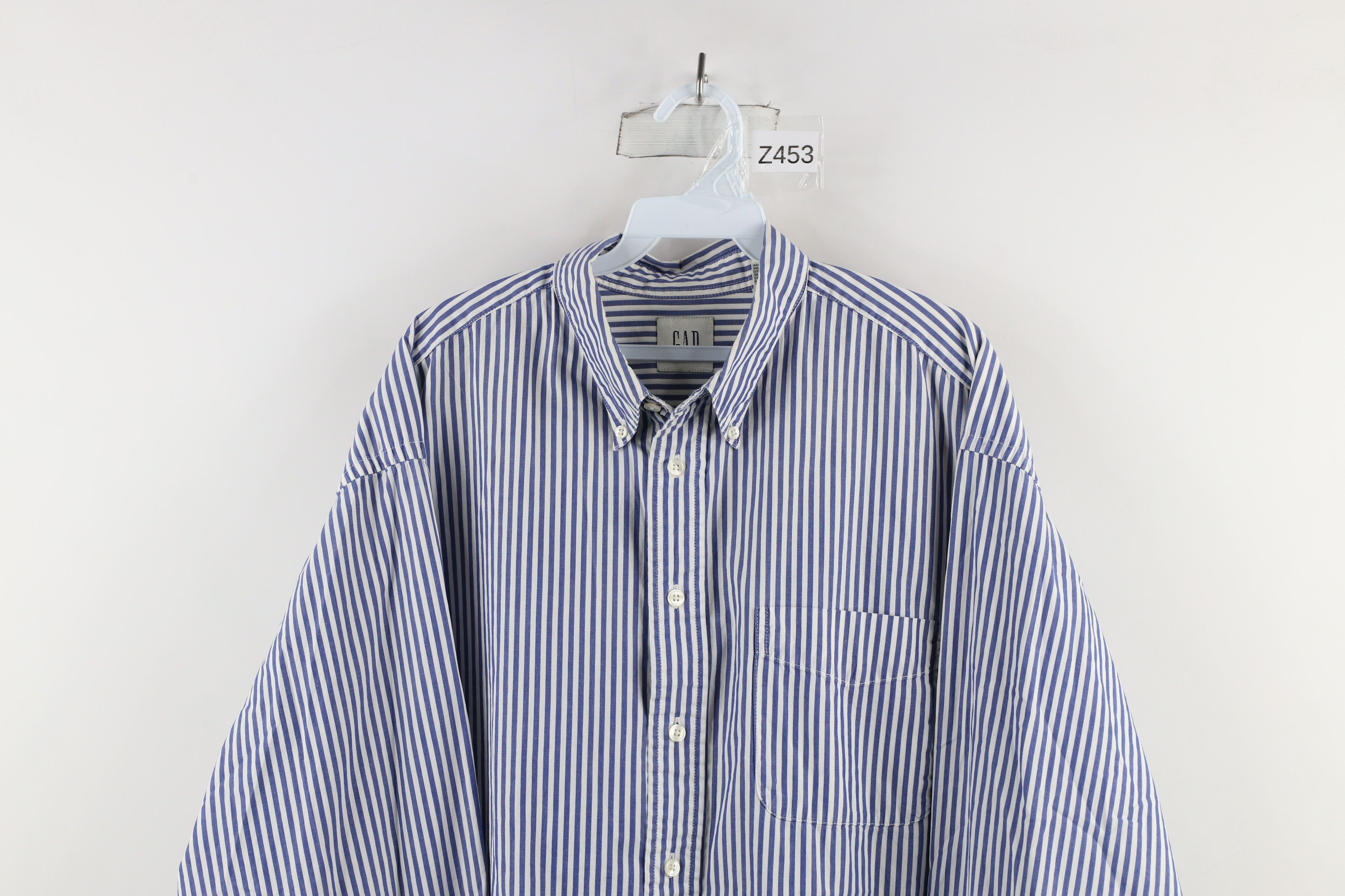 Gap × Vintage Vintage 90s Gap Striped Oxford Button Down Shirt Cotton Size US XL / EU 56 / 4 - 2 Thumbnail