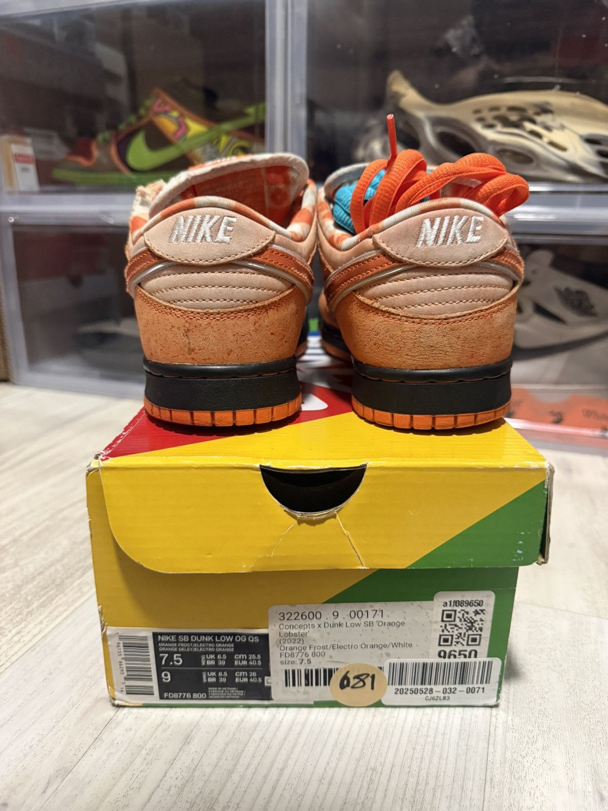CNCPTS × Nike Nike SB Dunk Low OG QS Orange Lobster Size US 7.5 / EU 40-41 - 5 Thumbnail