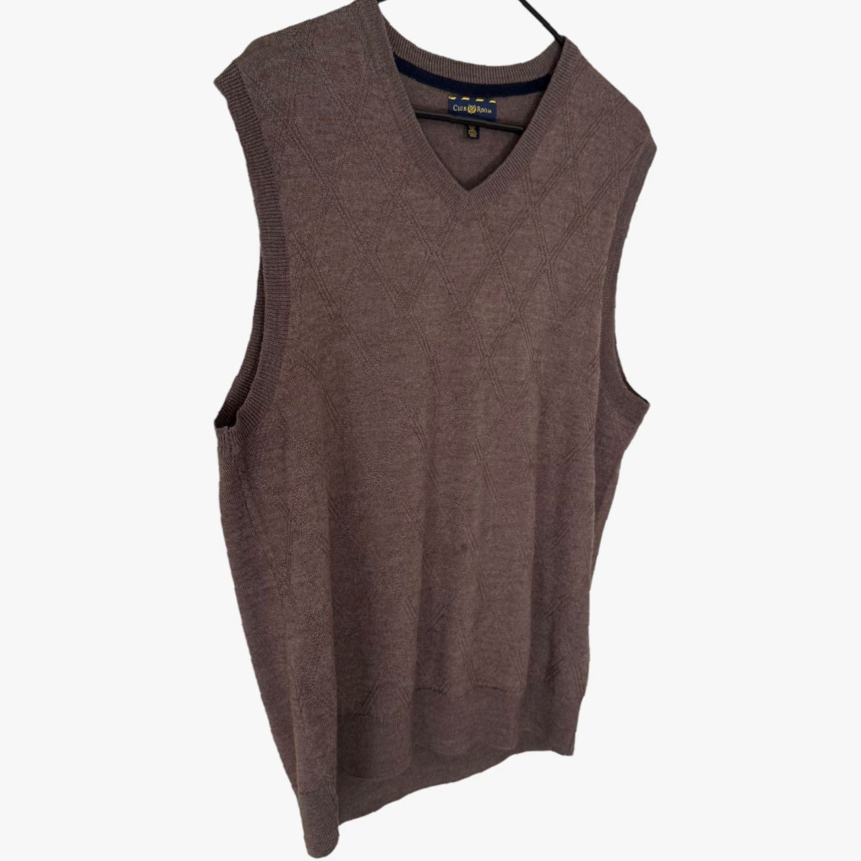 Club Room VINTAGE Club Room Men’s Merino Wool Sweater Vest Brown Medium Preppy Golf Casual Size US M / EU 48-50 / 2 - 3 Thumbnail