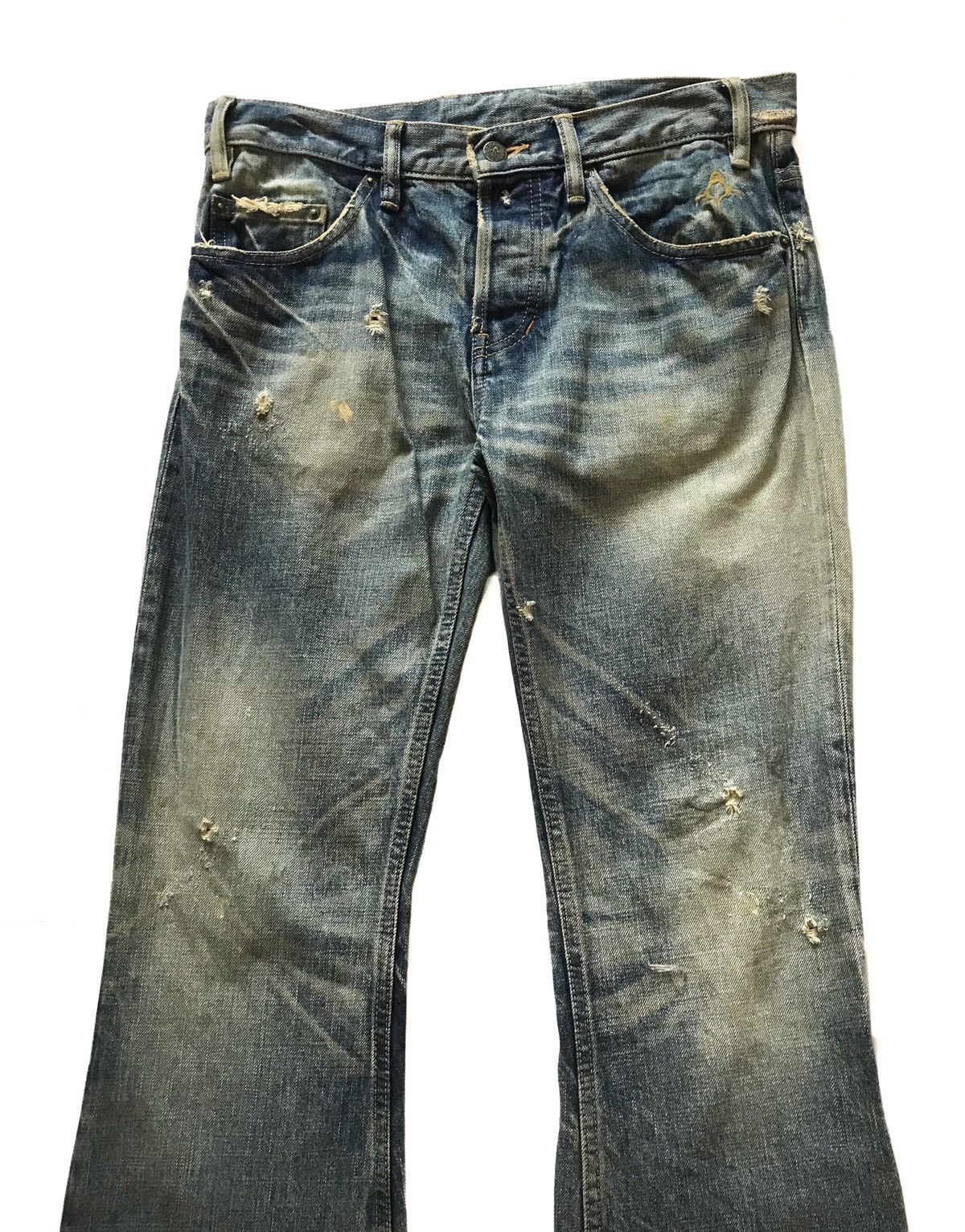Backbone JAPANESE BRAND BACKBONE DISTRESSED FLARE JEANS Size US 31 - 3 Thumbnail