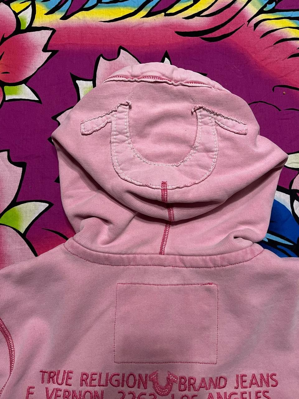 Japanese Brand True Religion zip hoodie y2k style pink big logo Size L / US 10 / IT 46 - 10 Thumbnail
