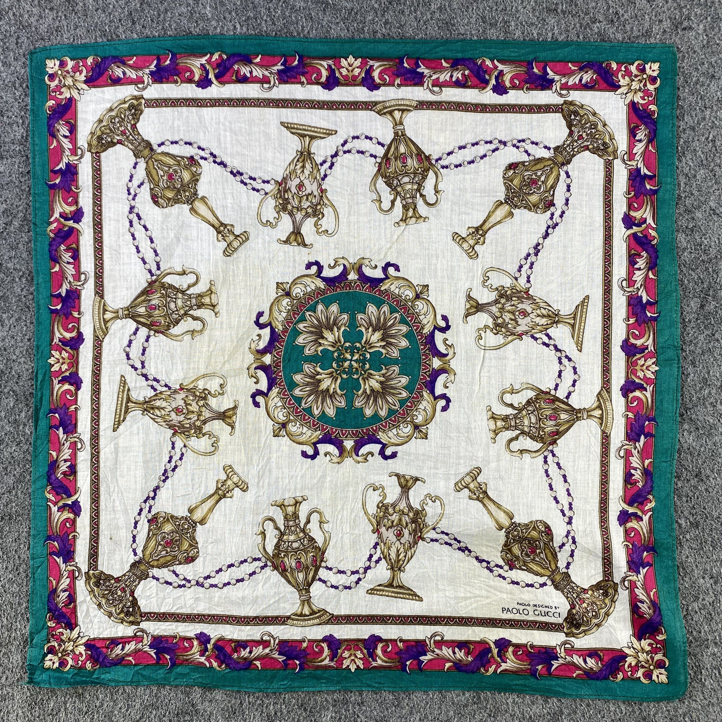 Paolo Gucci × Vintage Paolo Gucci Handkerchief/Neckerchief/Bandana HC905 Size ONE SIZE - 1 Thumbnail