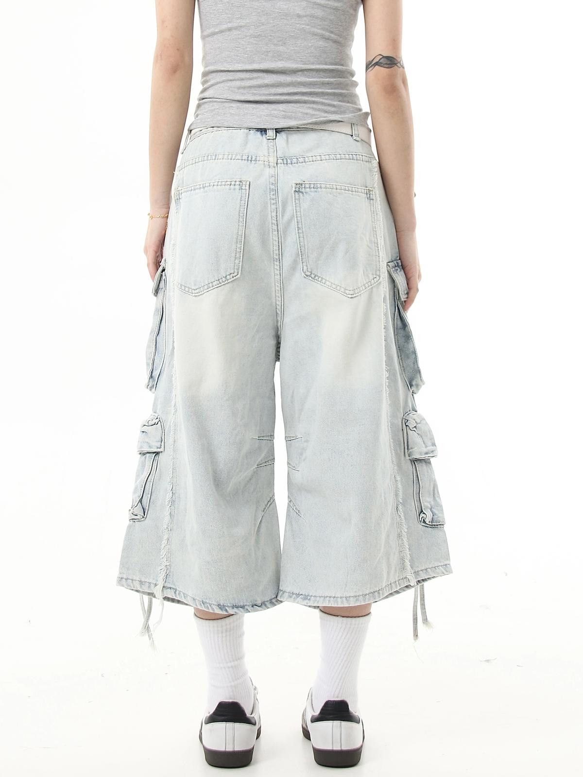 Other Light Blue Cargo Multi-Pocket Jorts Size US 30 / EU 46 - 4 Thumbnail