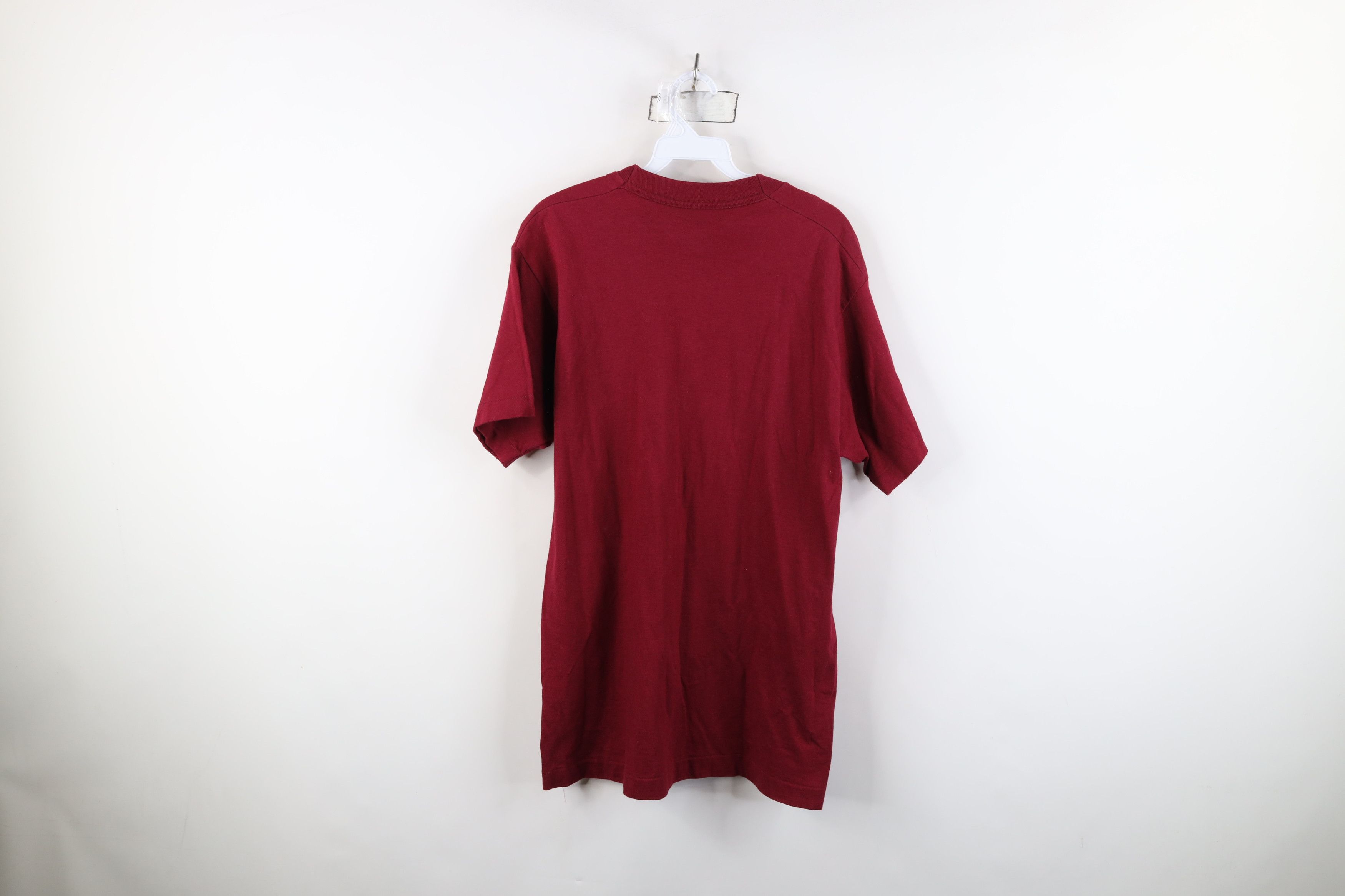 Vintage Vintage 90s Quaker Oatmeal Oats T-Shirt Burgundy Cotton USA Size US L / EU 52-54 / 3 - 11 Thumbnail