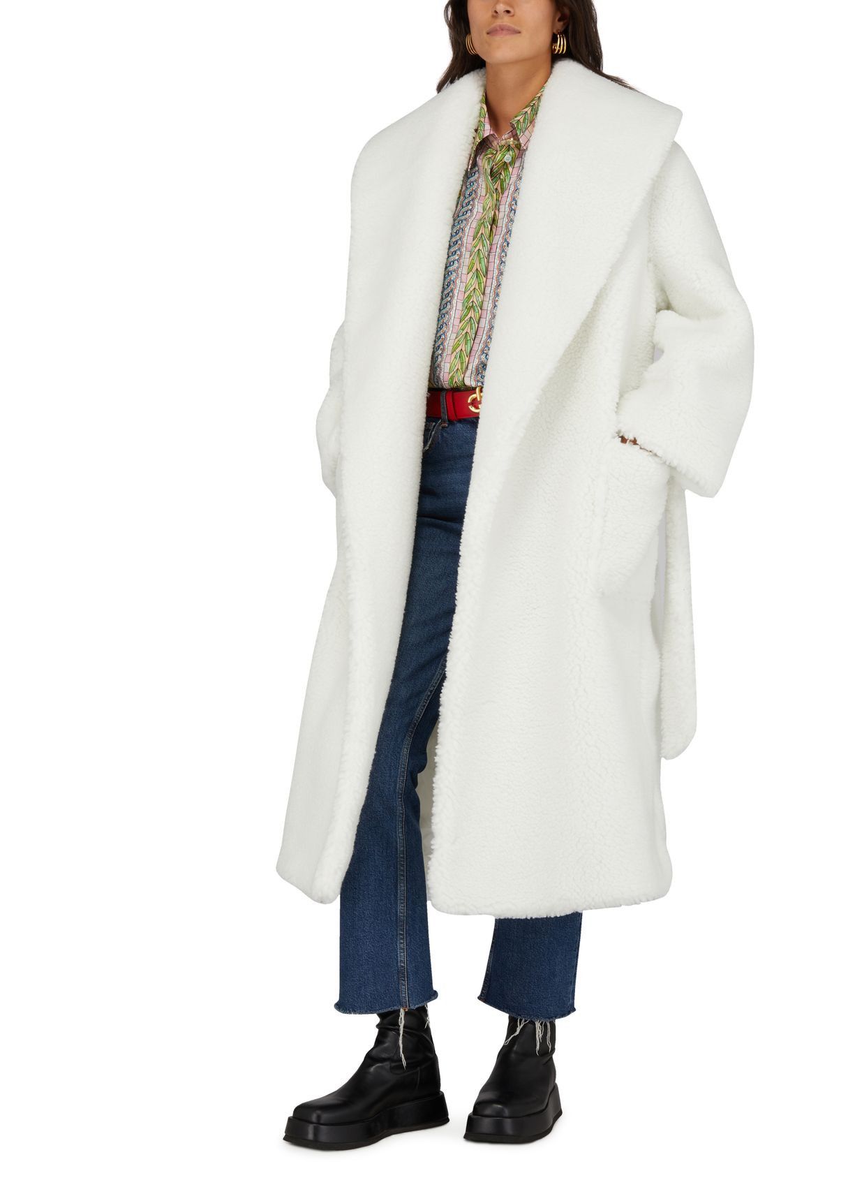 Casablanca White Faux Shearling Teddy Robe Coat Size US XS / EU 42 / 0 - 2 Thumbnail