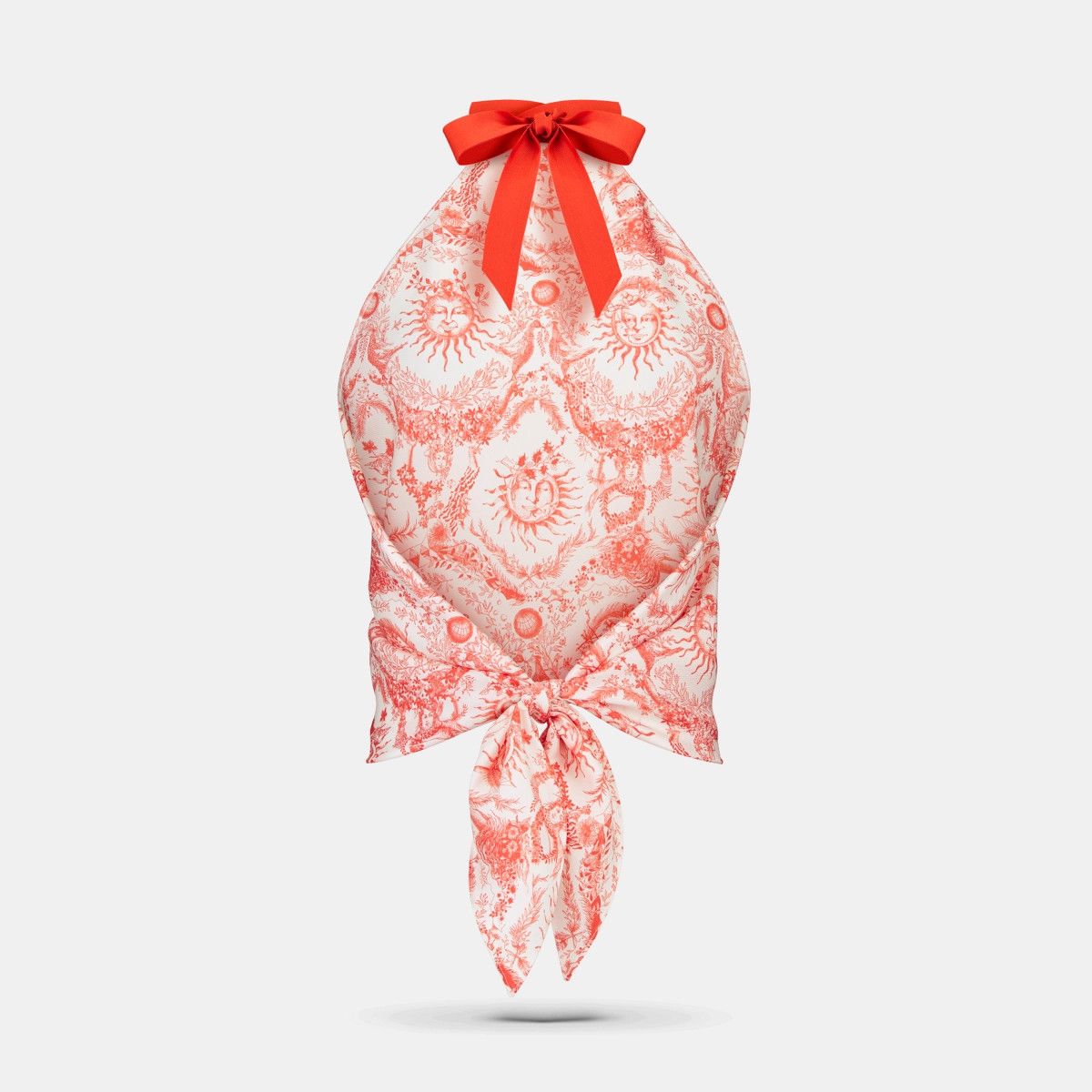 Dior o1bcso1str0226 Size:OS/Jouy Soleil Silk Top in White/Red Size ONE SIZE - 2 Thumbnail