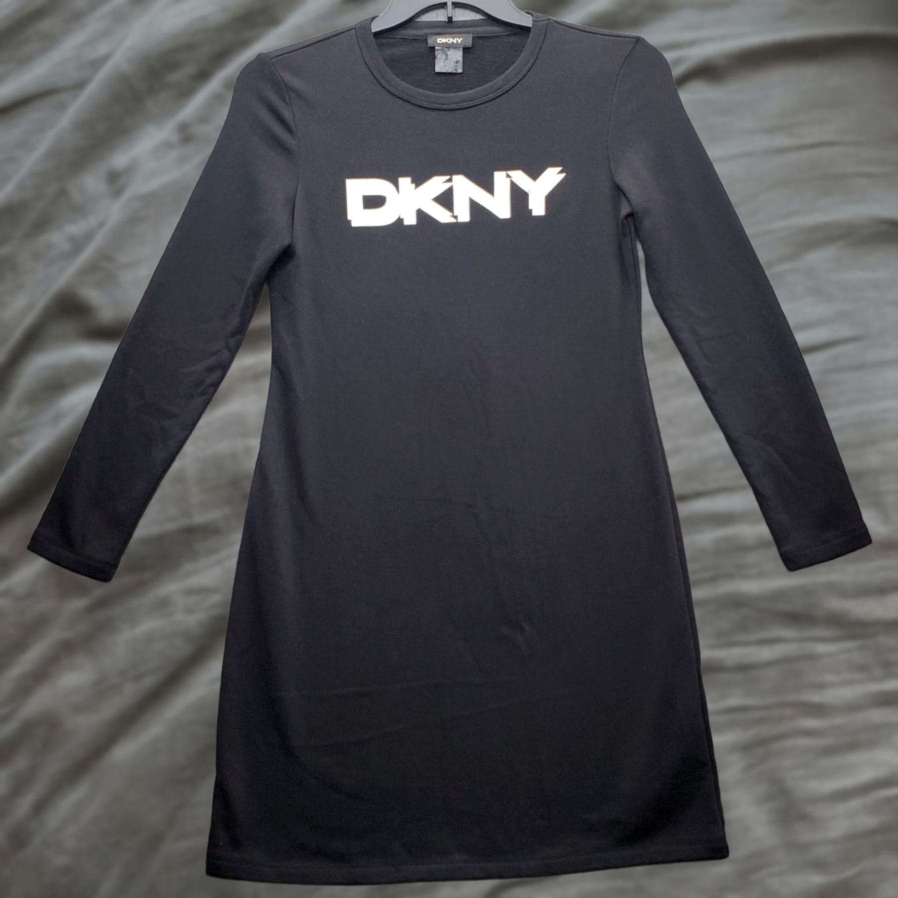 DKNY DKNY T-Shirt Dress Womens Size S Black Graphic Logo Long Sleeve Crew Neck Pullover Size S / US 4 / IT 40 - 1 Thumbnail