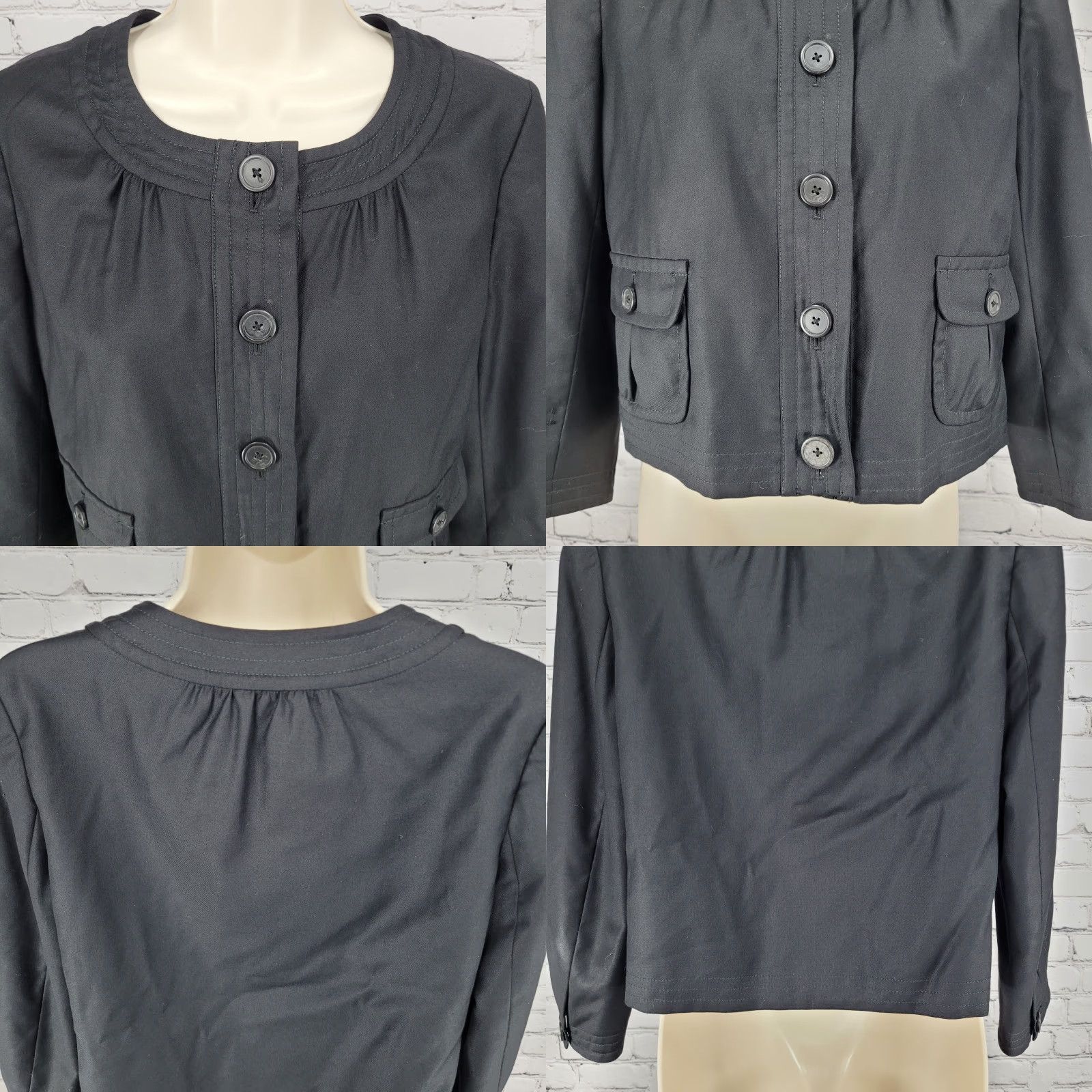 J.Crew J.CREW Black 100% Wool Super 120's Lightweight Buttoned Lined Jacket Size 4 Ladies Short Sleeve Long Sleeve Size S / US 4 / IT 40 - 8 Thumbnail