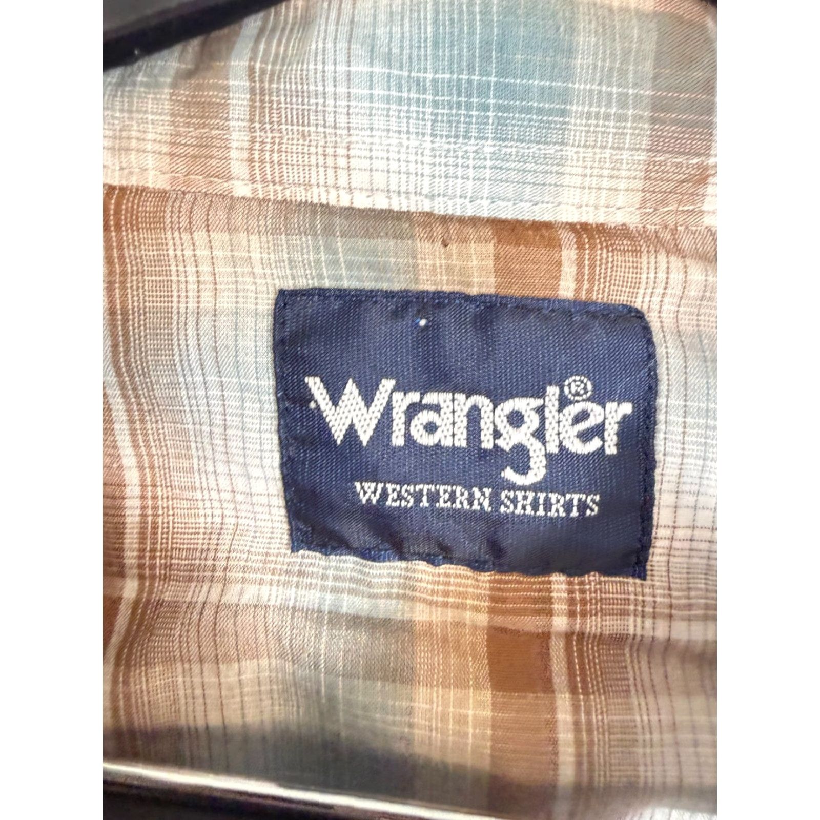 Wrangler Wrangler Western Shirt Mens 3XL Brown Blue Plaid Flap Pocket Pearl Snap Cowboy Size US XXL / EU 58 / 5 - 5 Thumbnail