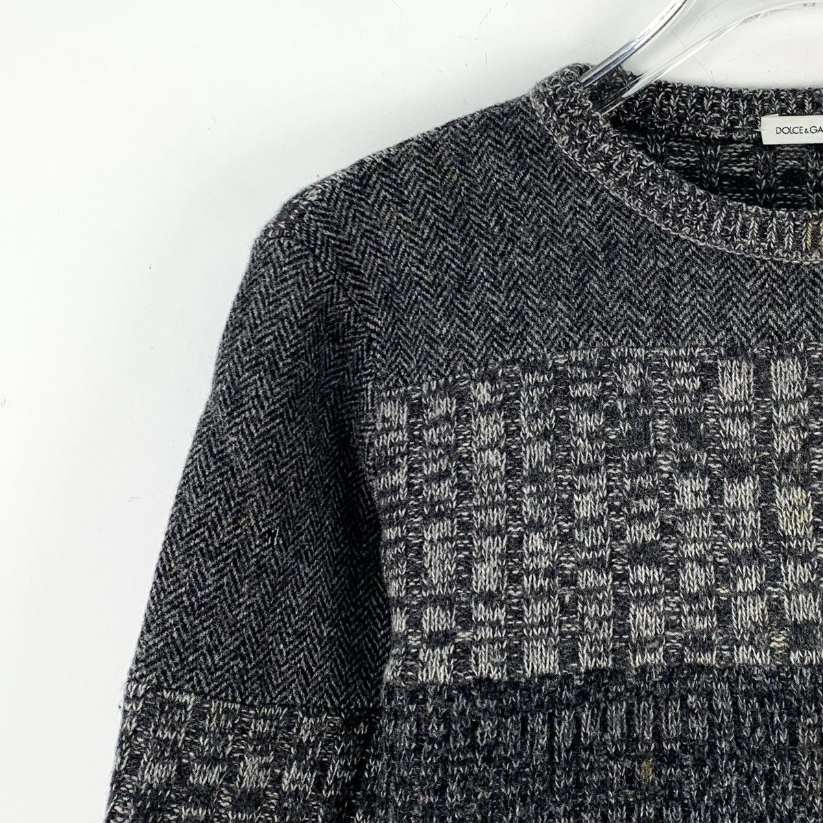 Dolce & Gabbana Dolce & Gabbana Black Grey Long Sleeve Knit Sweater K26WX Size S / US 4 / IT 40 - 3 Thumbnail