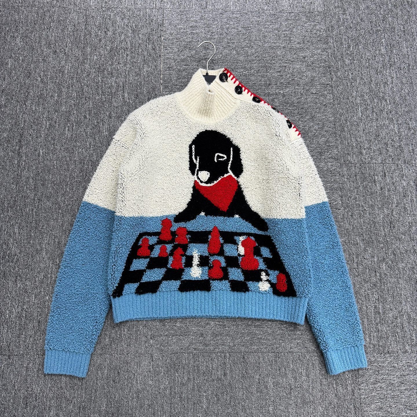 Bottega Veneta Bottega Veneta Dog Chess Intarsia Sweater M Size M / US 6-8 / IT 42-44 - 1 Thumbnail