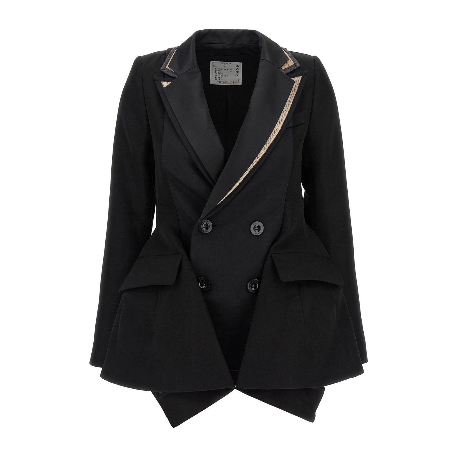 Sacai SACAI Multilayer Black Wool Blazer Jacket New & Authentic (W Size ONE SIZE - 1 Thumbnail