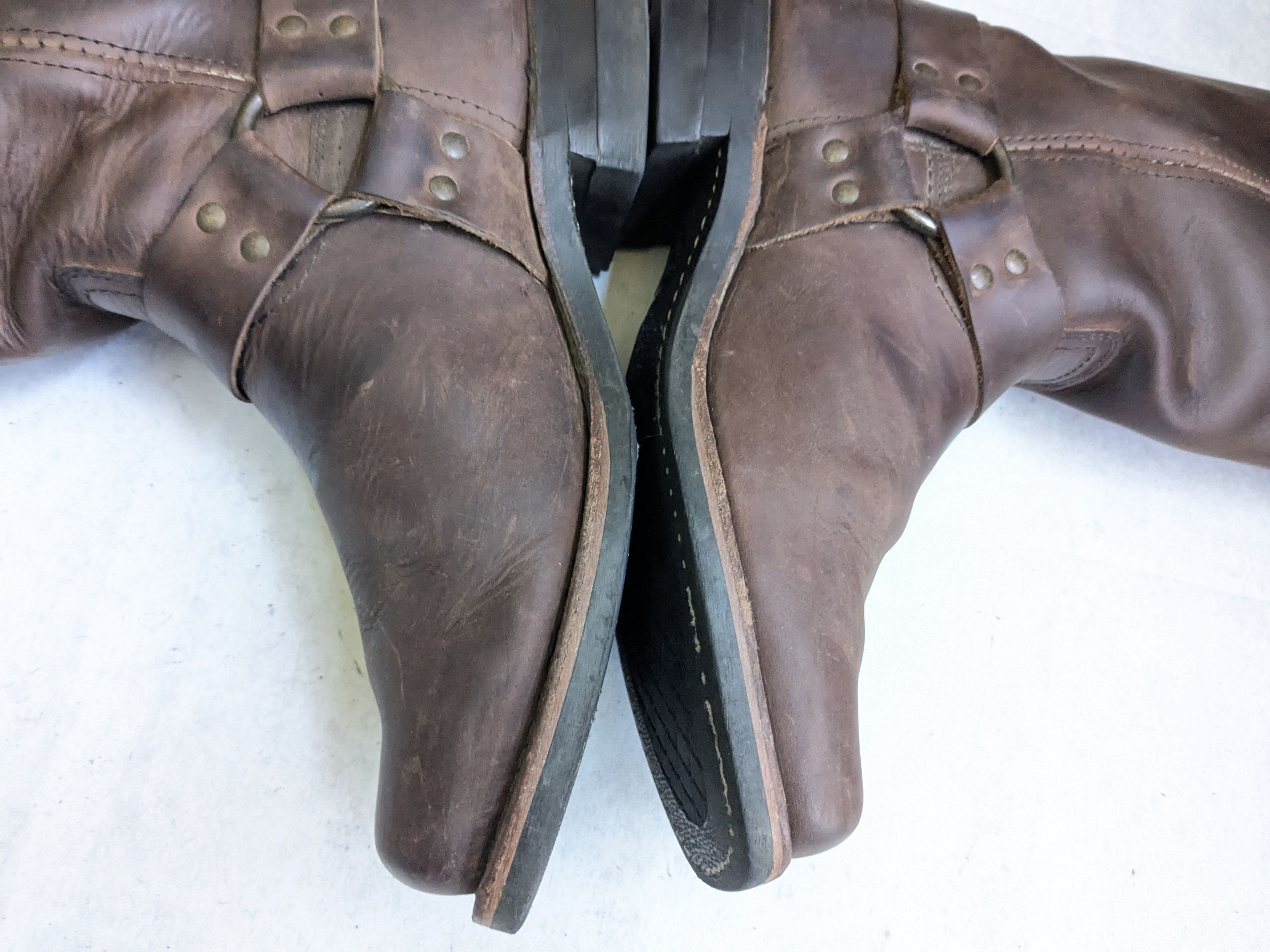 Frye Frye Harness Boots Brown 10.5 M Leather Straps Size US 10.5 / EU 43-44 - 14 Thumbnail