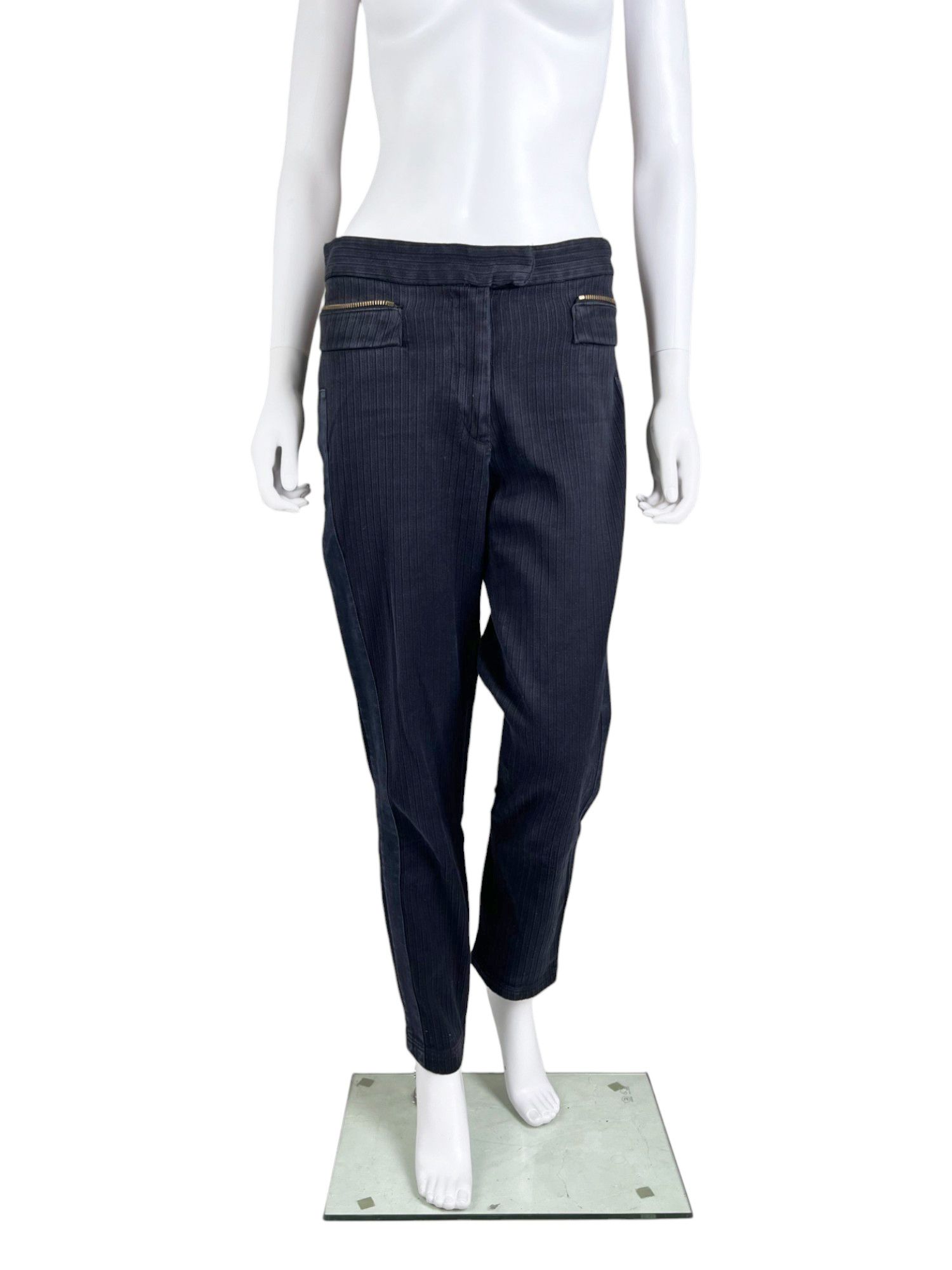 Dries Van Noten F/W 2014 Cotton Striped Zip Pants Size 25" / US 0 / IT 36 - 1 Thumbnail