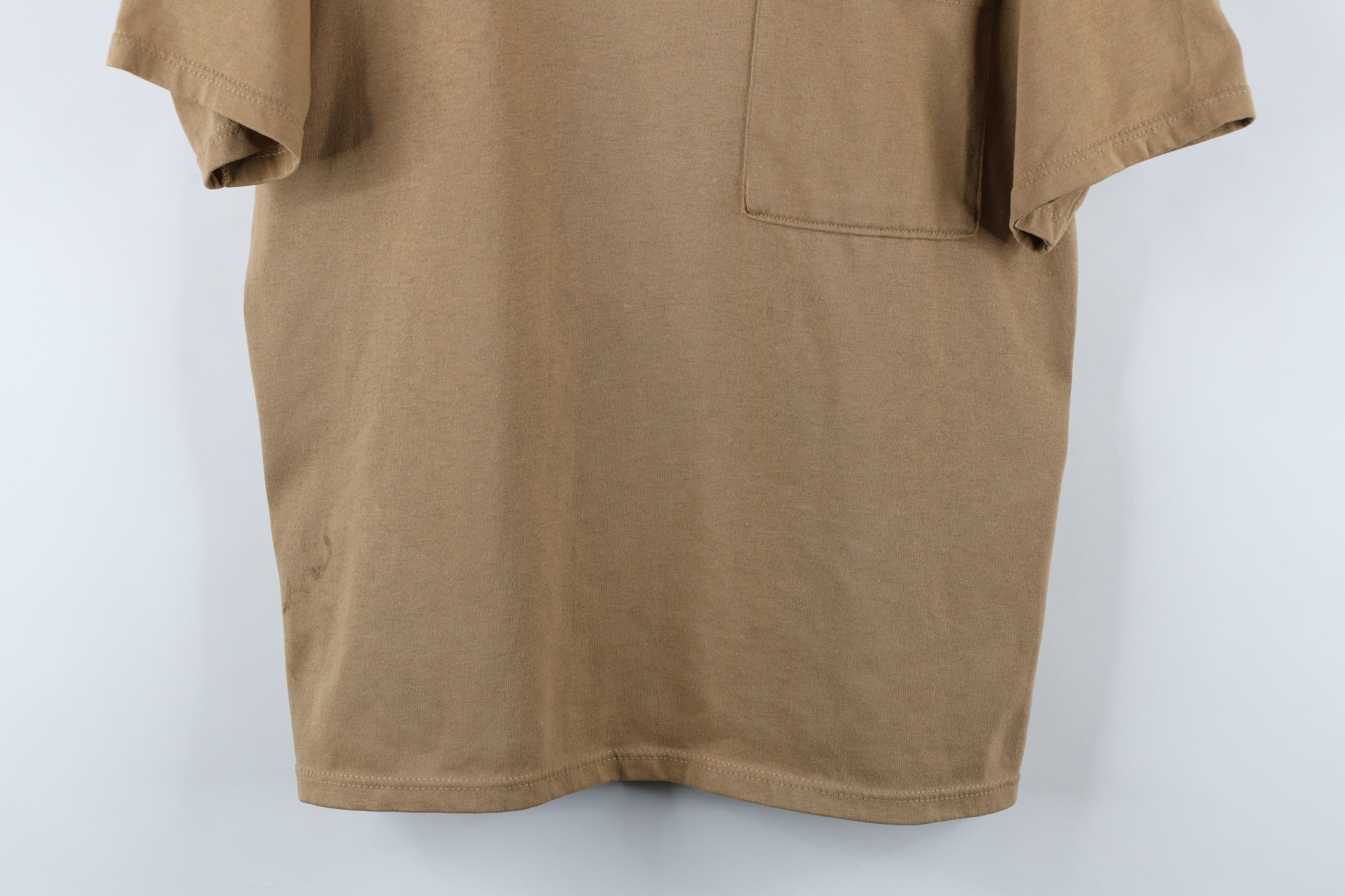 Vintage Vintage 90s Streetwear Blank Pocket T-Shirt Beige USA Size US M / EU 48-50 / 2 - 3 Thumbnail