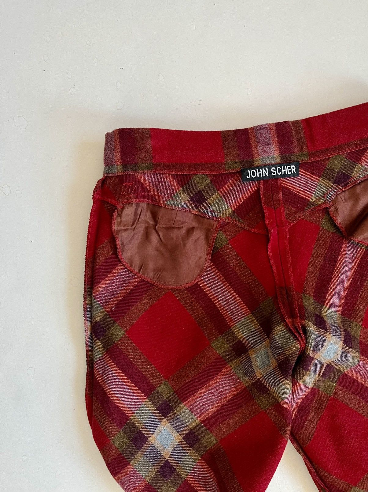 Other John Scher Pants, US Men Small , Bias Cut Wool, Red Plaid Size US 28 / EU 44 - 6 Thumbnail
