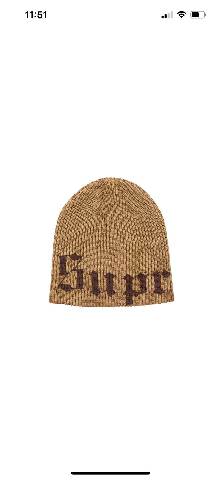 Supreme | Old English Printed Beanie | Brown | SS25