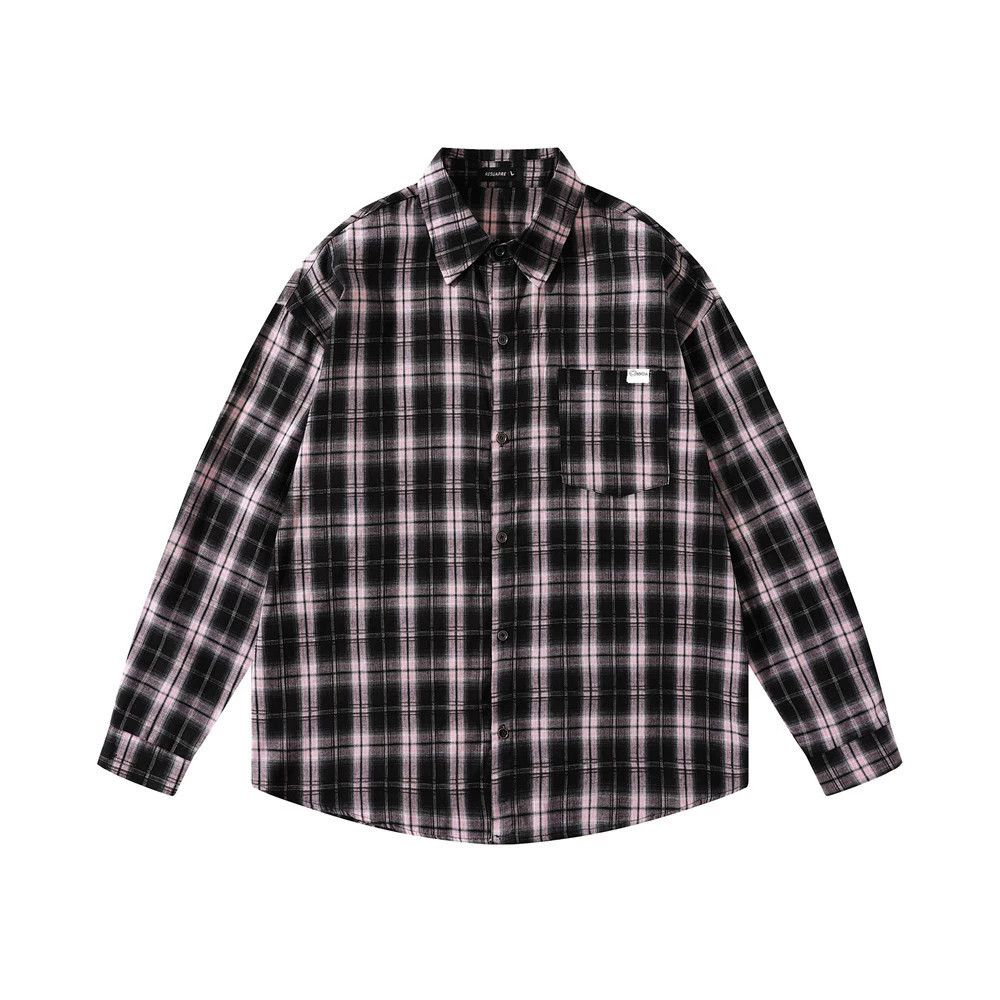 Vintage Men's Japanese loose street casual plaid long-sleeved shirt Size US L / EU 52-54 / 3 - 1 Thumbnail