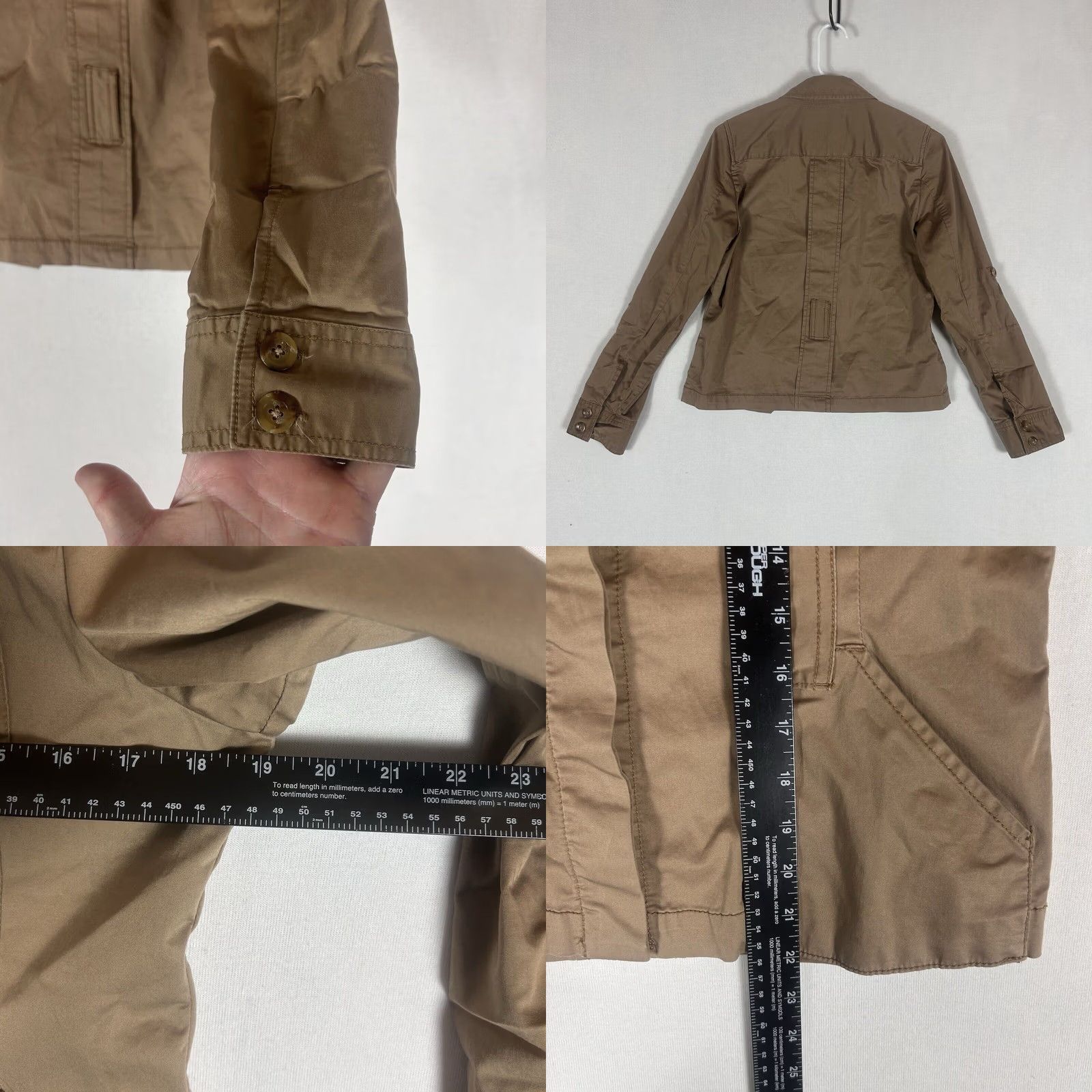 Old Navy Old Navy Jacket Womens M Tan Corduroy Long Sleeve Button Collared Casual Belted Size M / US 6-8 / IT 42-44 - 8 Thumbnail
