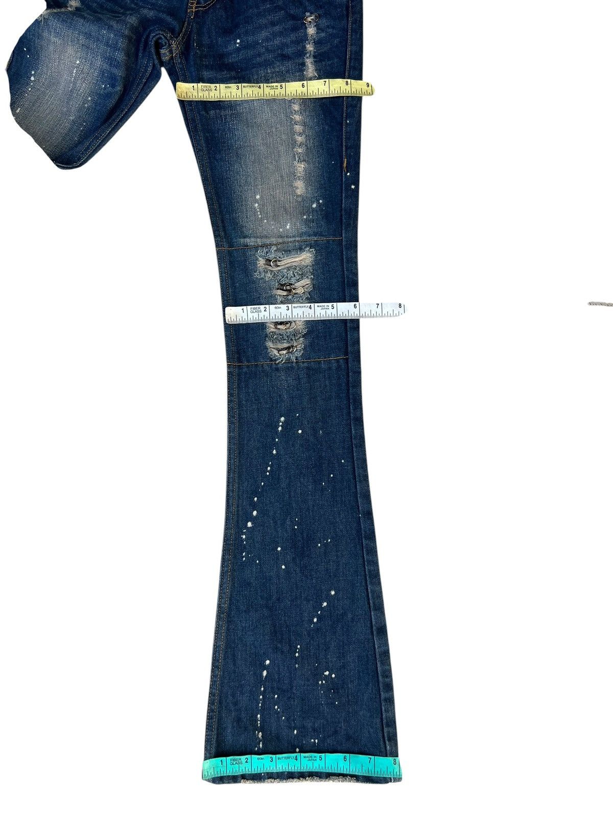 If Six Was Nine × Japanese Brand × Le Grande Bleu (L.G.B.) Material Girl Japan Distressed Denim Super Flare Jeans Size 26" / US 2 / IT 38 - 5 Thumbnail