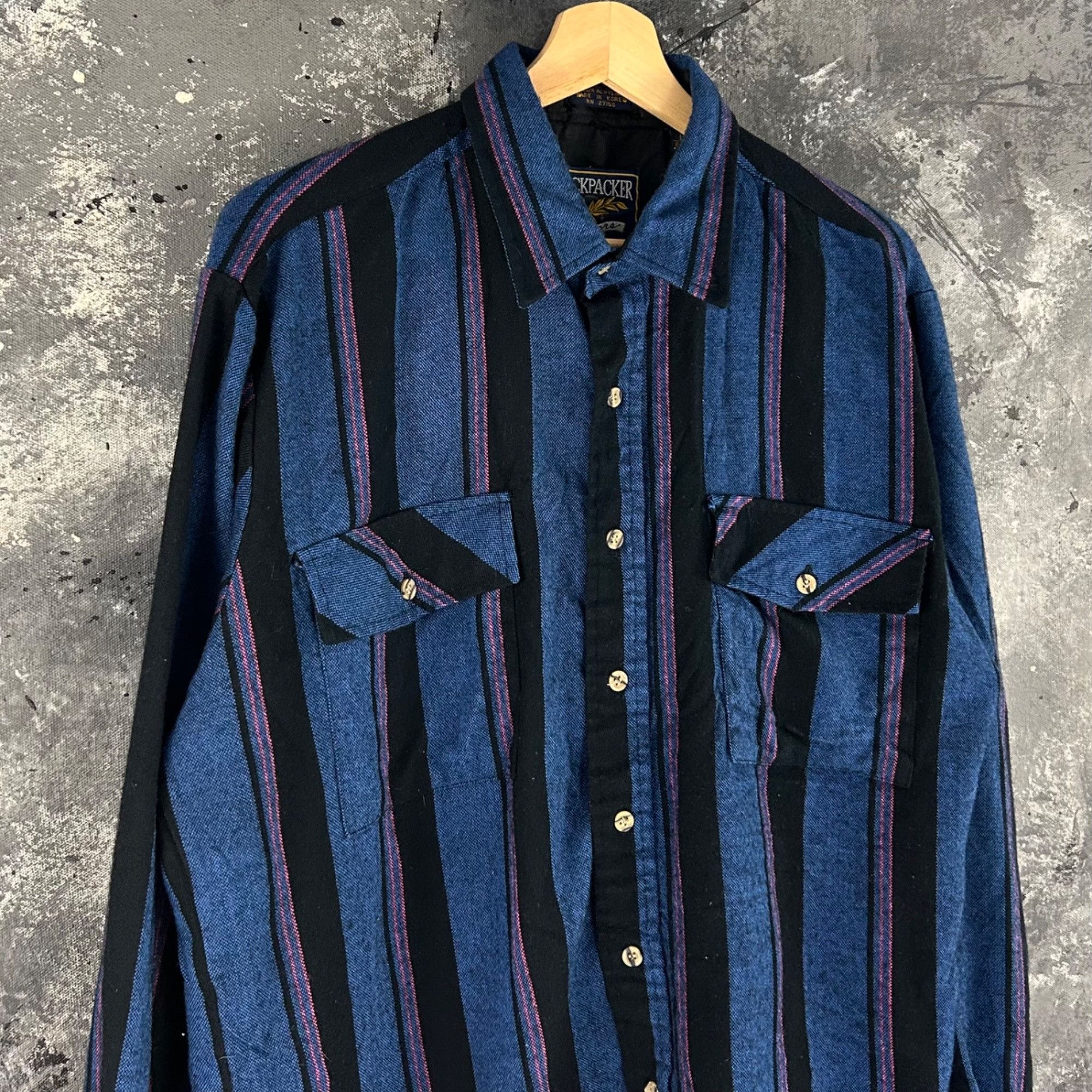 Vintage Vintage 80’s Stripe western button shirt Size US L / EU 52-54 / 3 - 2 Thumbnail