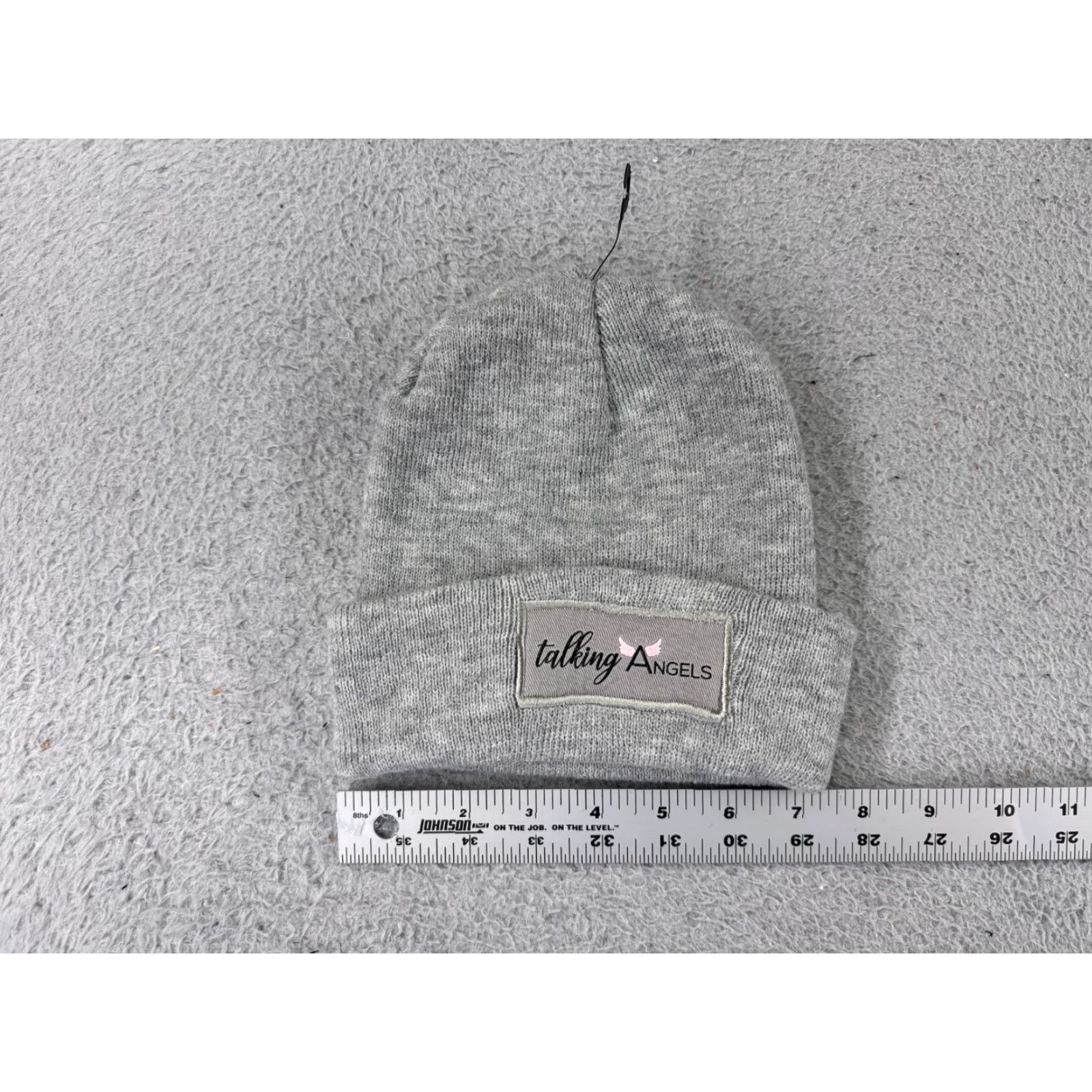 Vintage Talking Angels Beanie Womens One Size Gray 100% Acrylic Snow Ski Winter Hat Cap Beanie Size ONE SIZE - 2 Thumbnail