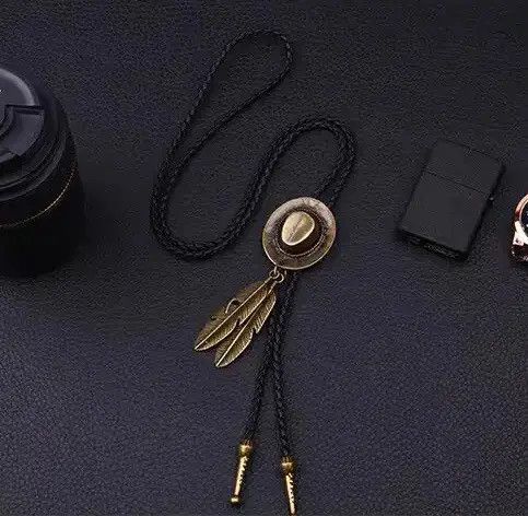 Other Vintage Cowboy Jazz Hat Pendant Bolo Tie Size ONE SIZE - 2 Thumbnail