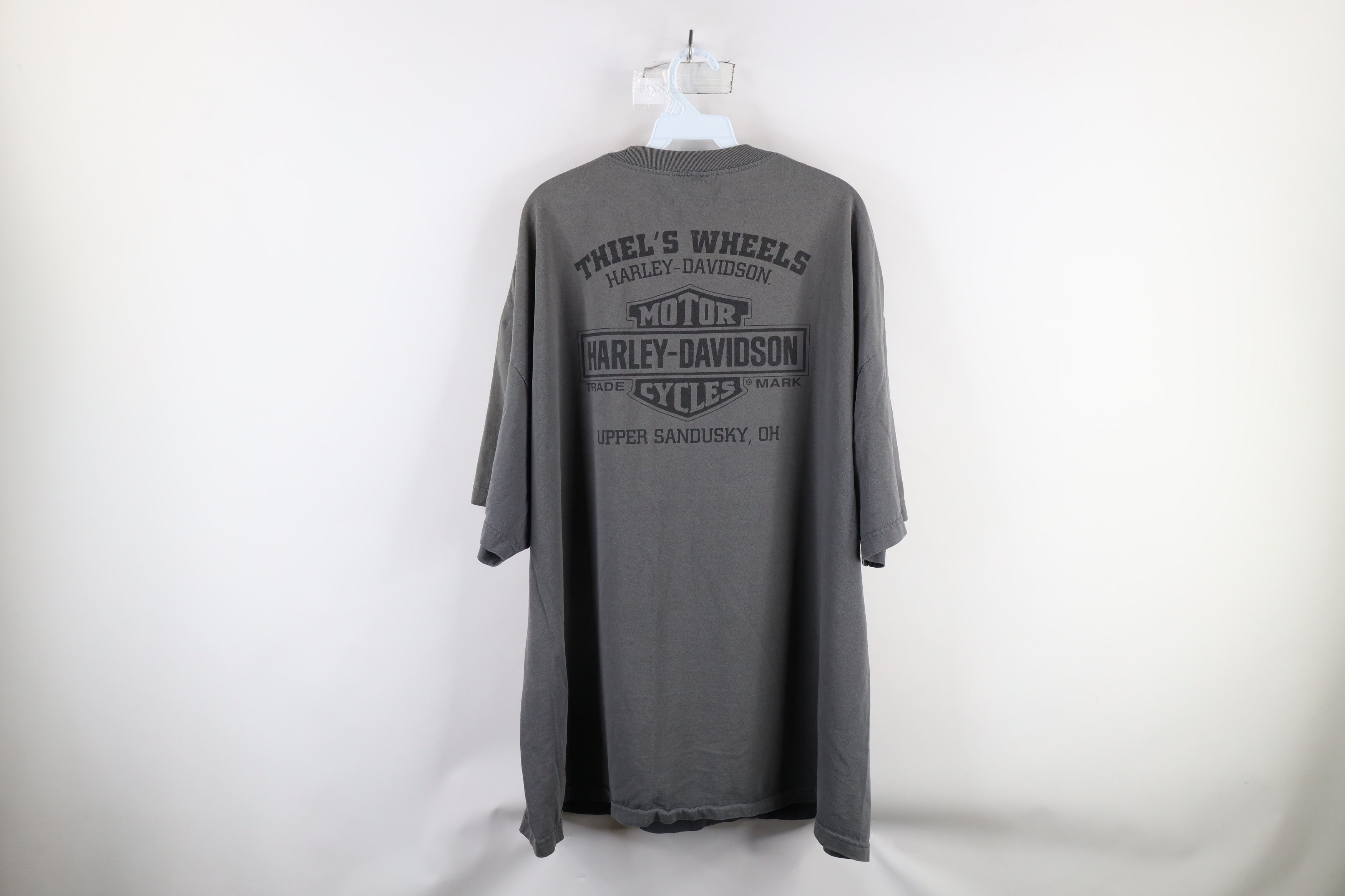 Harley Davidson × Vintage Vintage Harley Davidson Spell Out Big Logo Eagle T-Shirt Size US XXL / EU 58 / 5 - 12 Thumbnail
