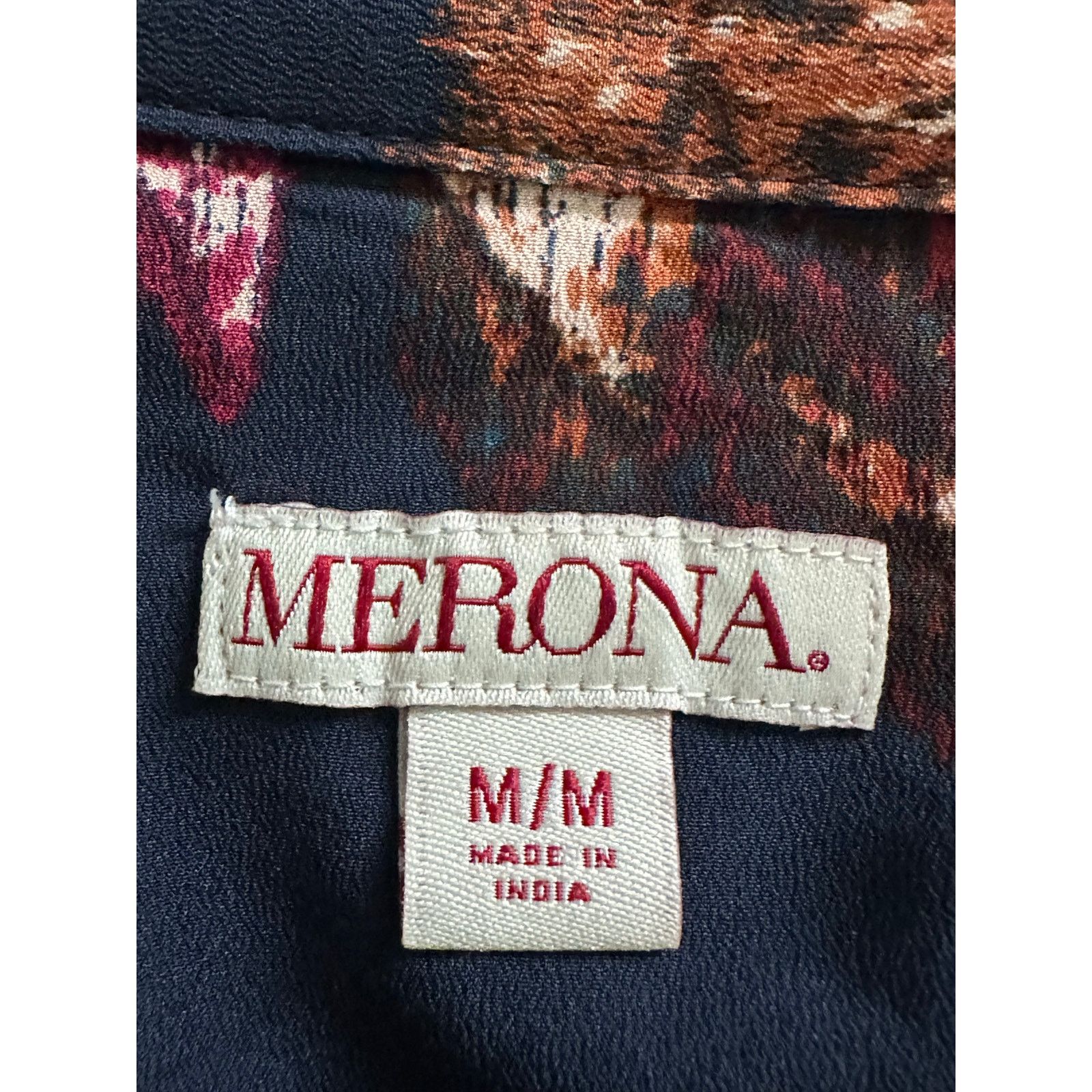 Merona Merona blue red floral long sleeves tunic blouse size M Size M / US 6-8 / IT 42-44 - 3 Thumbnail